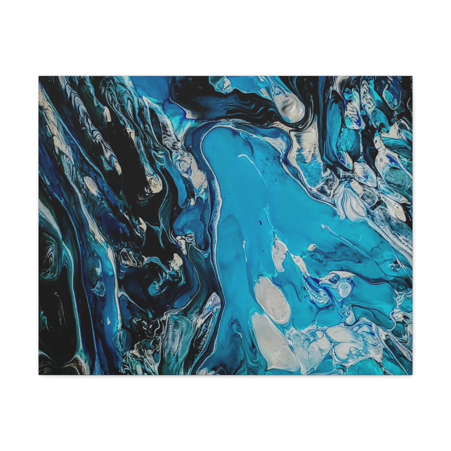 Blue Ocean Abstract Matte Canvas Print — Stretched Wall Art