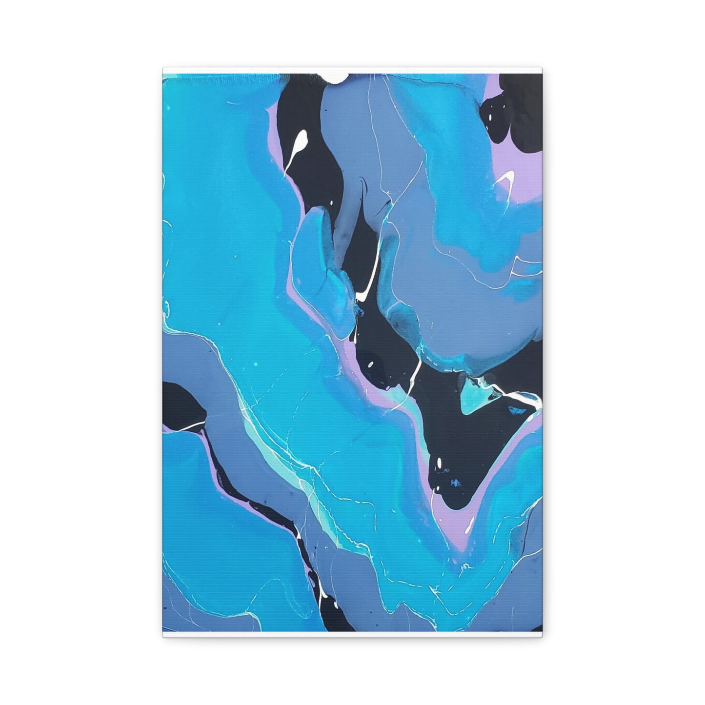 Abstract Blue Fluid Art Canvas Print — Matte Stretched Wall Art 1.25"