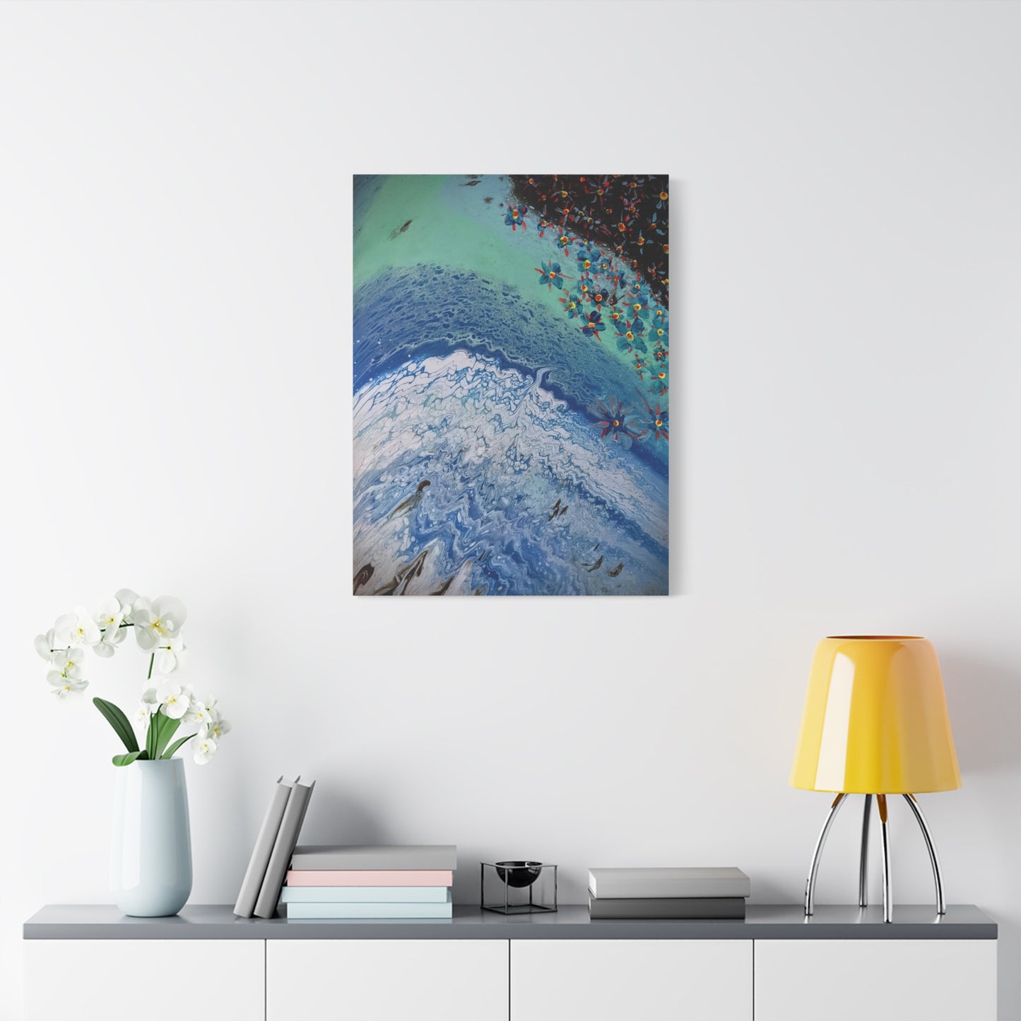 floetrol&flowers - Abstract Matte Canvas Print — Floral Accents Stretched Wall Art