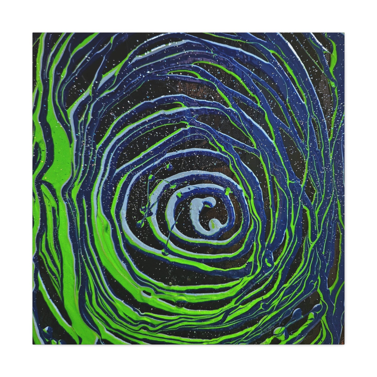 Abstract Green Swirl Matte Canvas Art — Stretched 1.25" Wall Décor