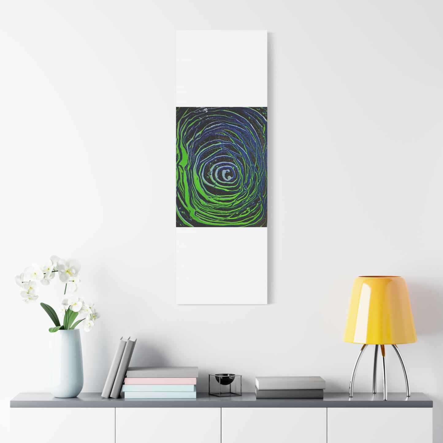Abstract Green Swirl Matte Canvas Art — Stretched 1.25" Wall Décor