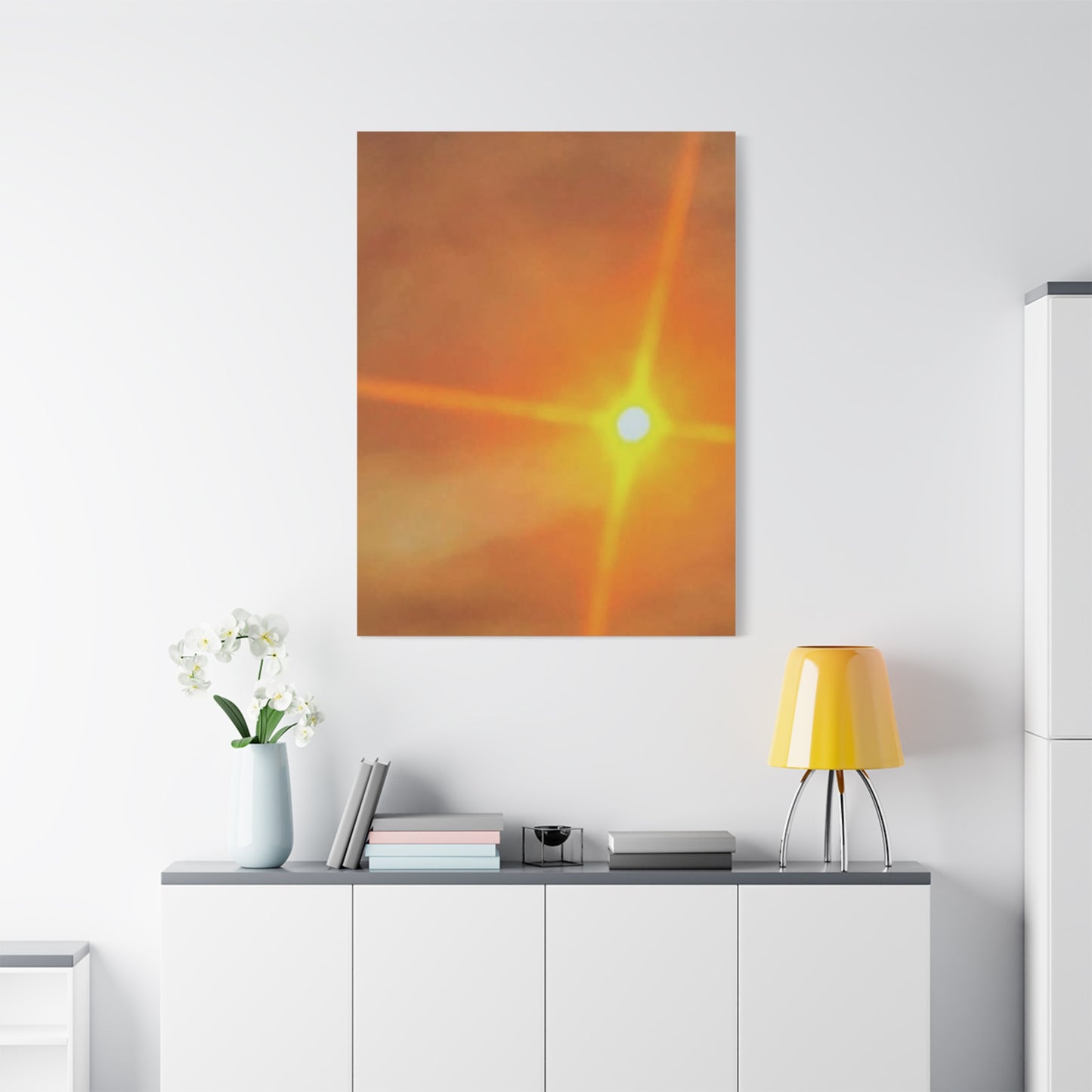 Sunburst Sunset Canvas Print — Warm Abstract Wall Art