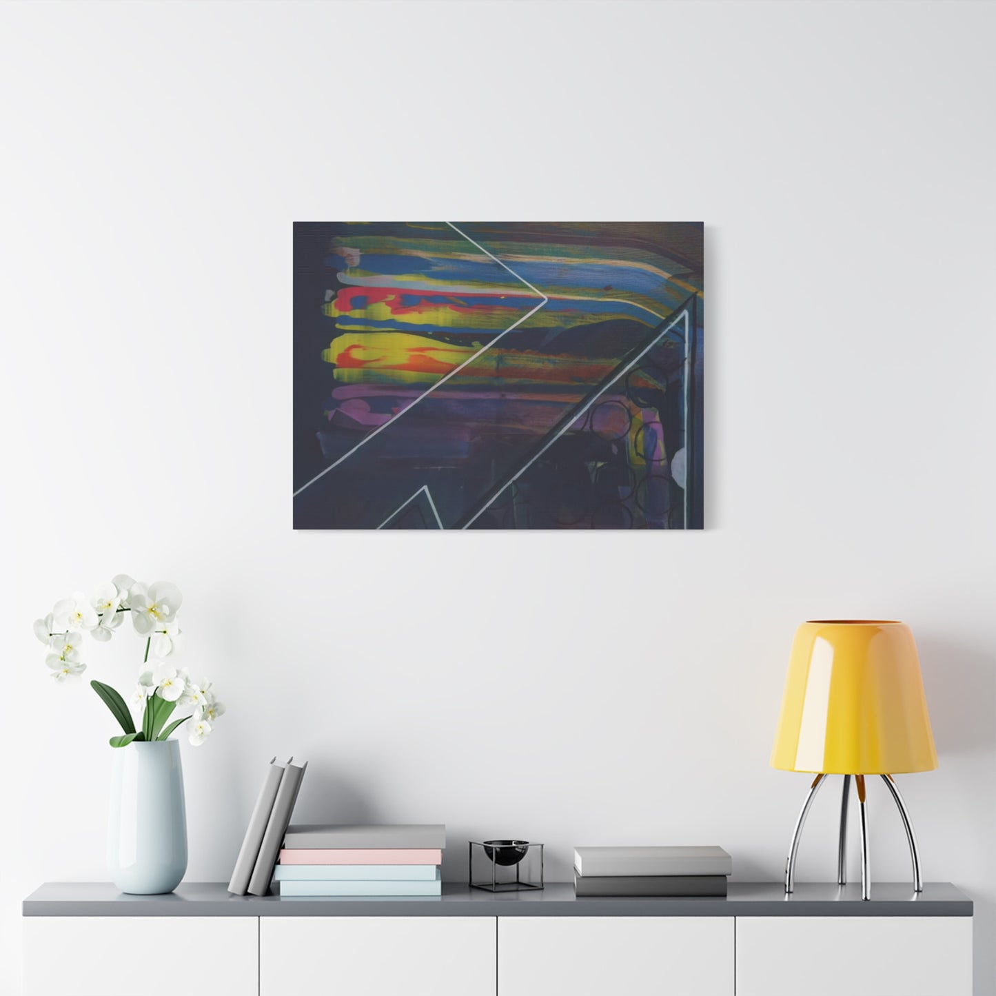 Abstract Geometric Canvas Art - 2025 astronomy – Colorful Drip Triangle Stretched Canvas