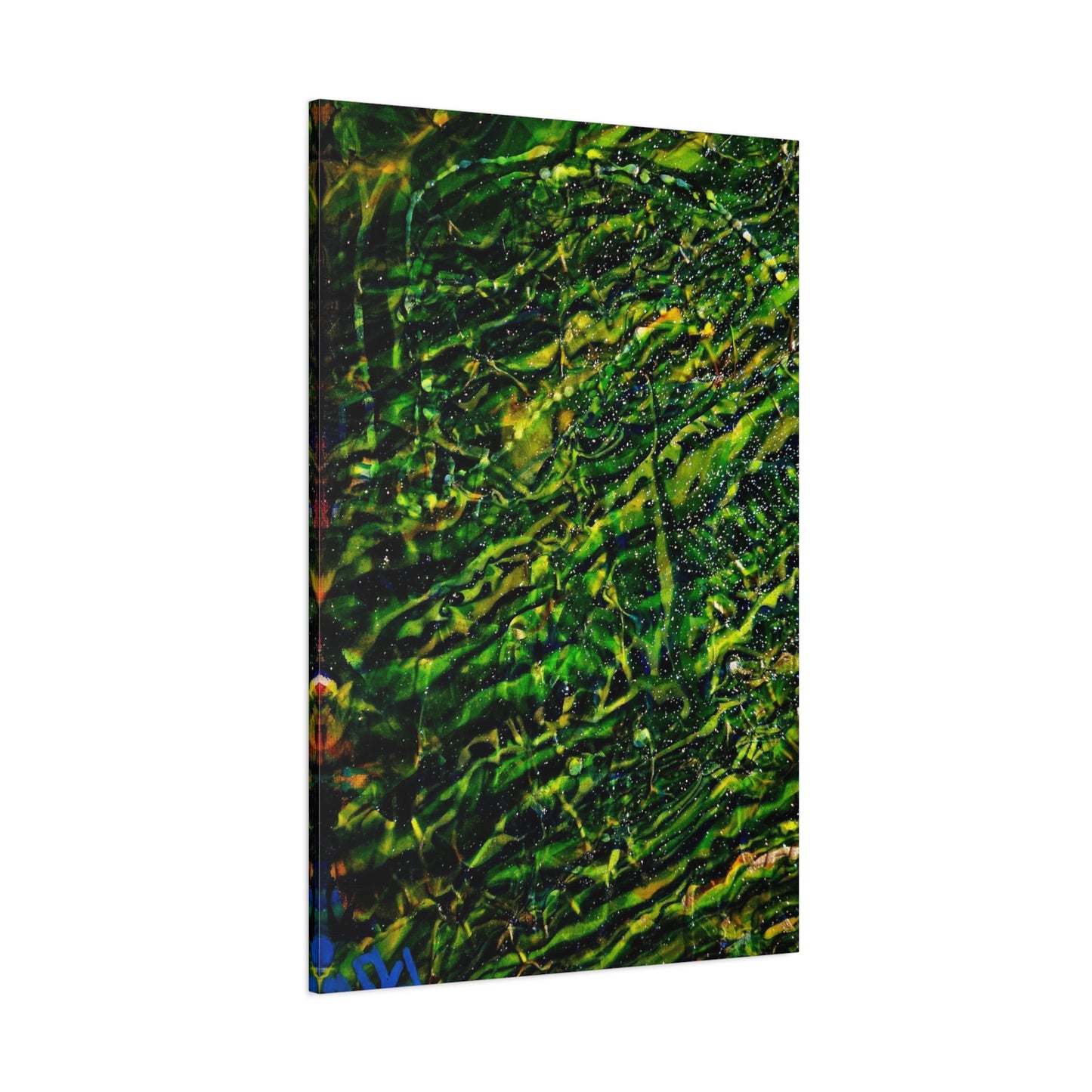 Confessions - Abstract Green Texture Canvas - Matte Stretched Wall Art