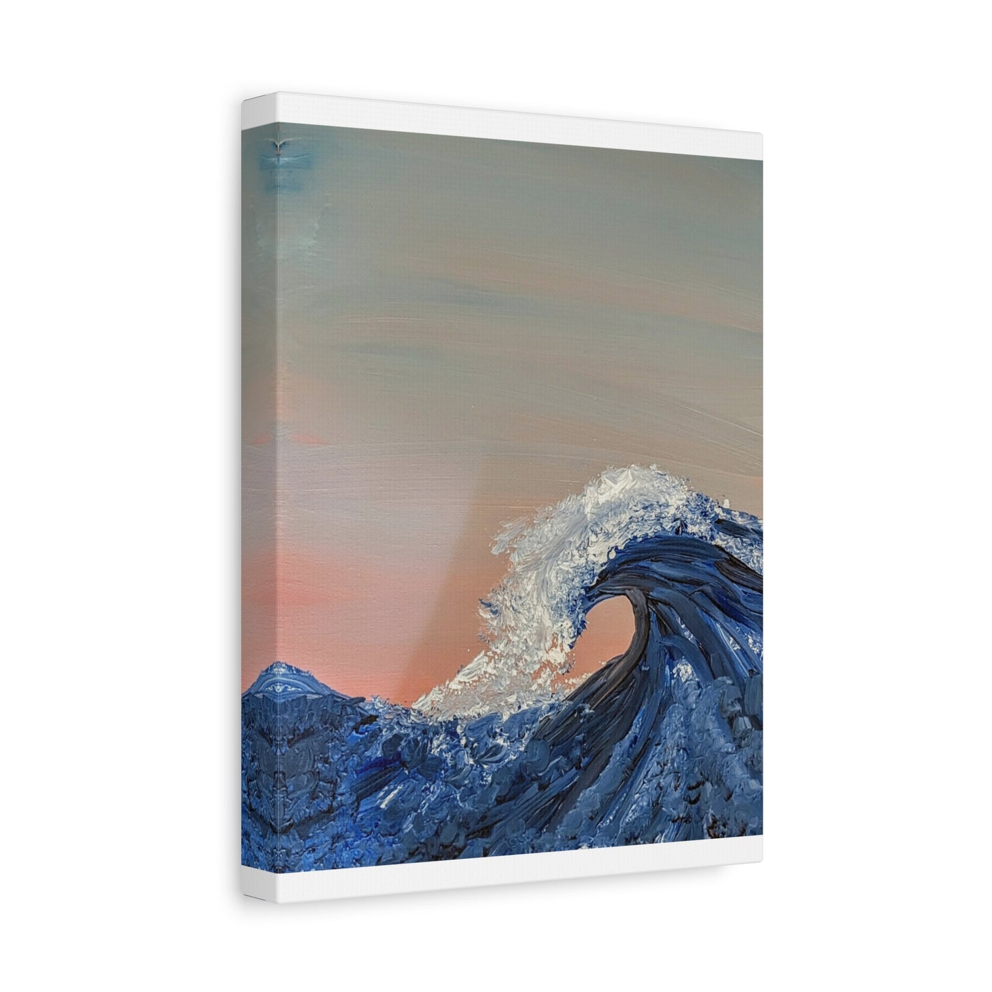 California_Coast - Ocean Wave Canvas Art — Blue Wave Seascape Matte Stretched Canvas