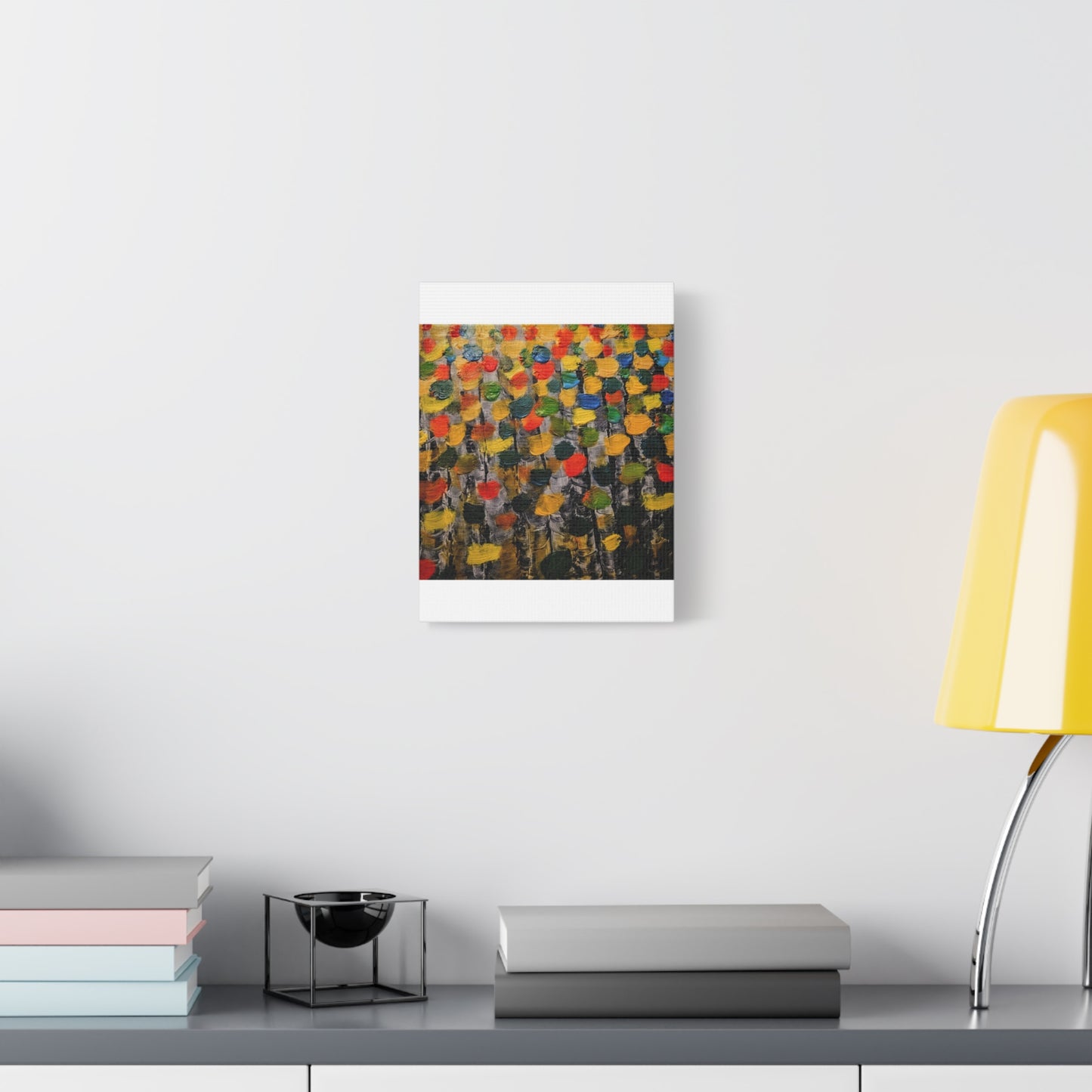 birch trees with color strokes - Abstract Color Bloom Matte Canvas Wall Art — Stretched 1.25"