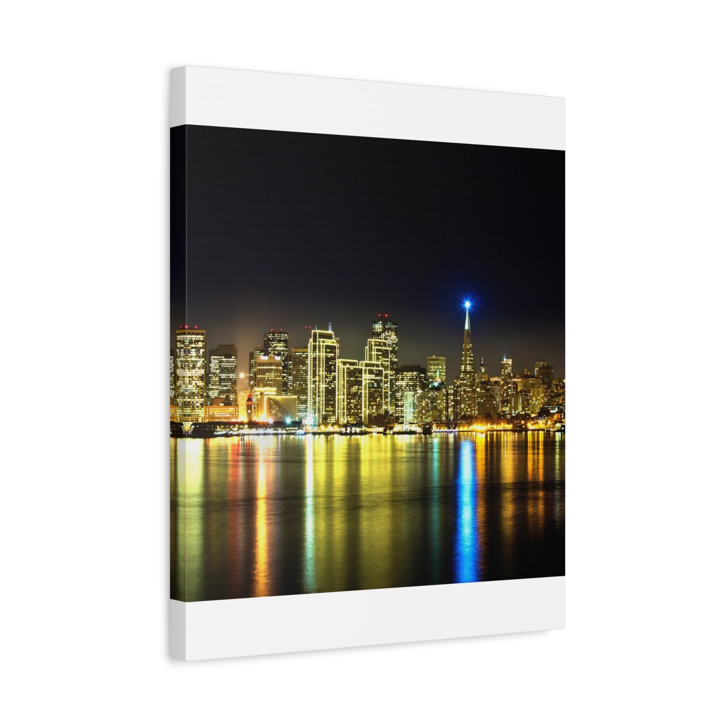 San Francisco Night Skyline Matte Canvas Print — Stretched 1.25"