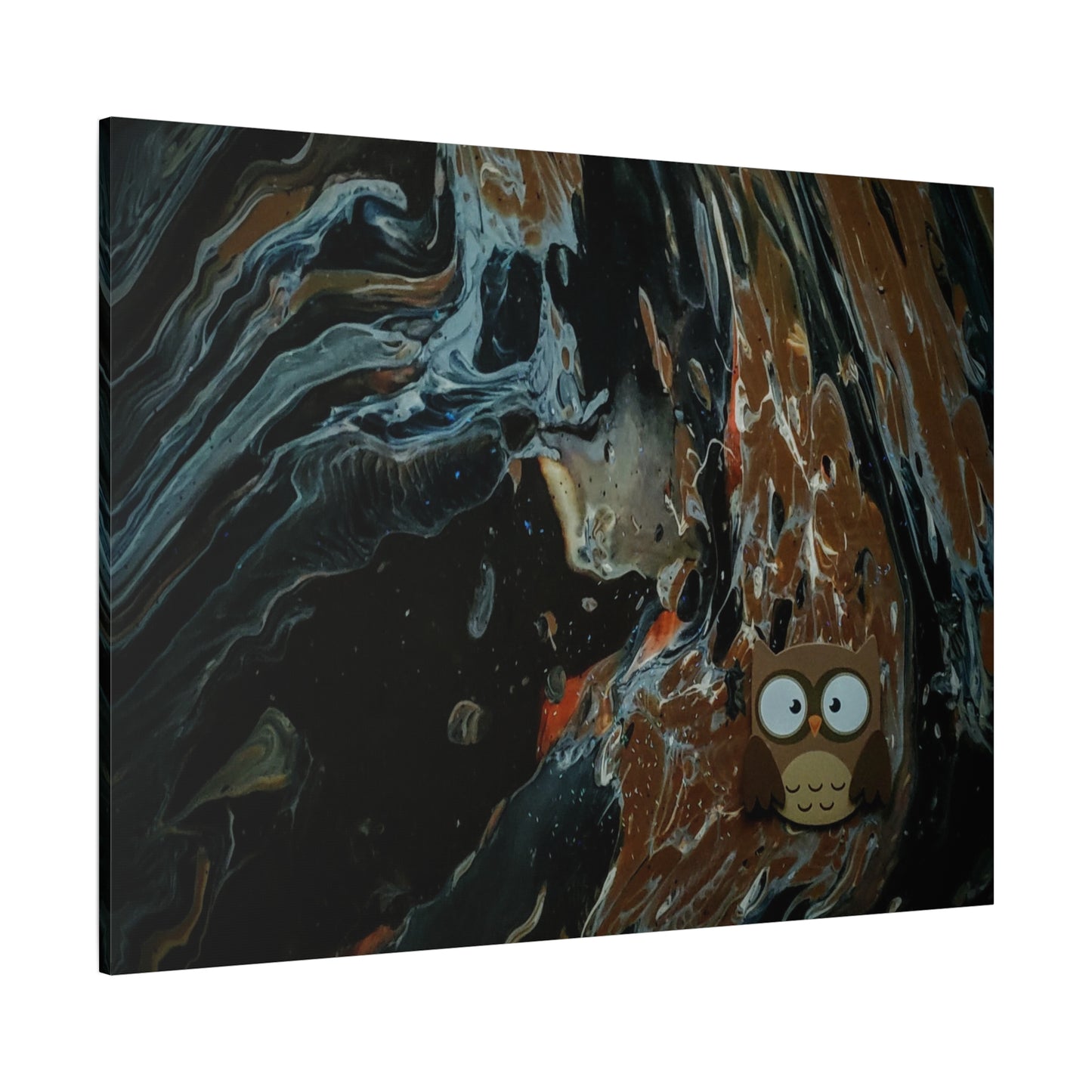 Abstract Swirl Owl Matte Canvas Print