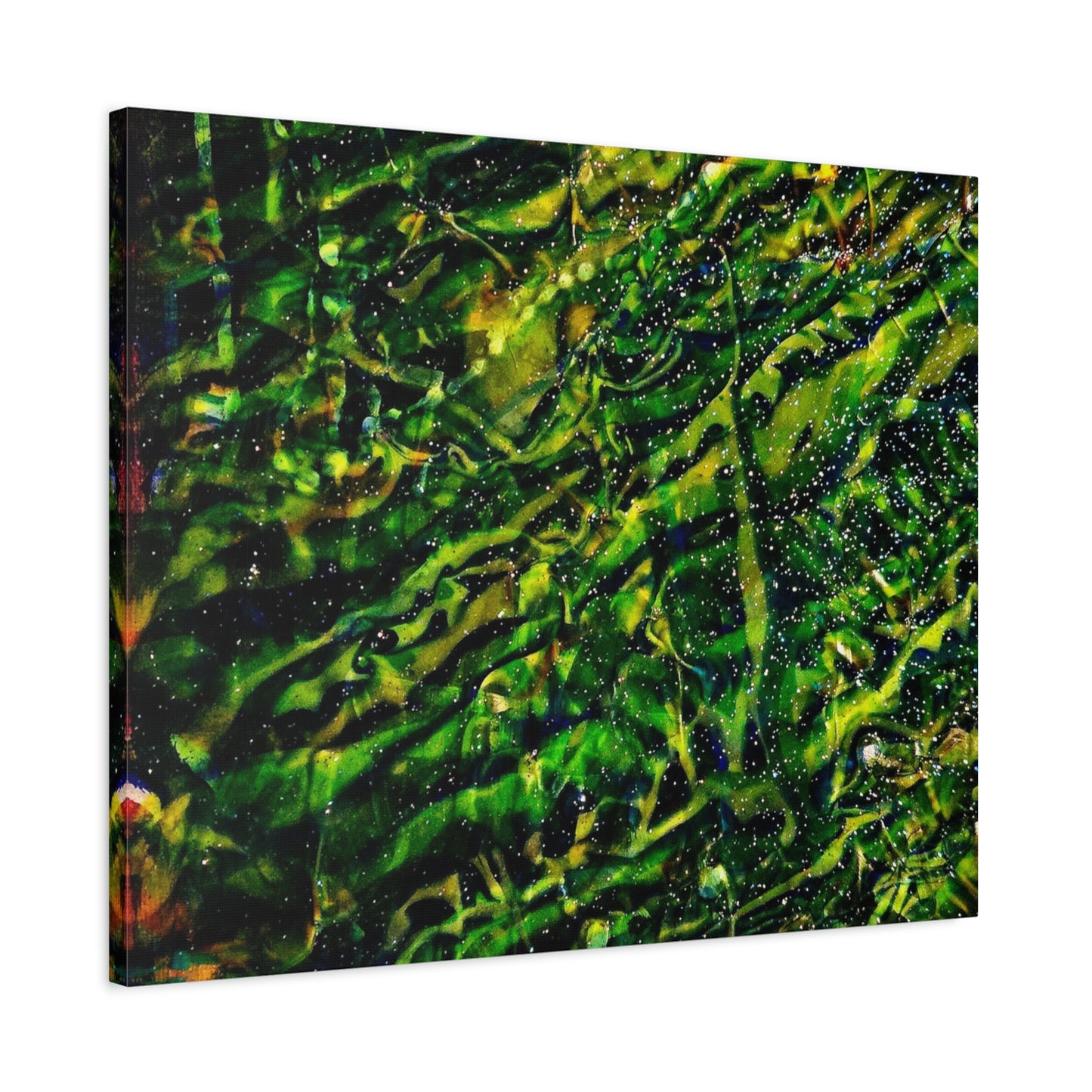 Confessions - Abstract Green Texture Canvas - Matte Stretched Wall Art