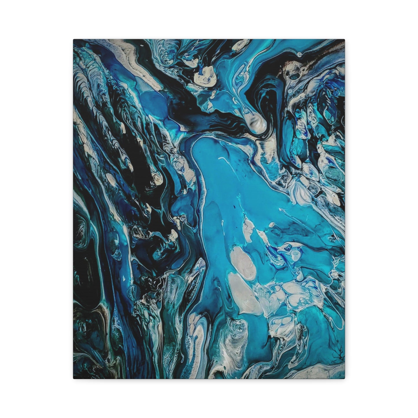 Blue Ocean Abstract Matte Canvas Print — Stretched Wall Art