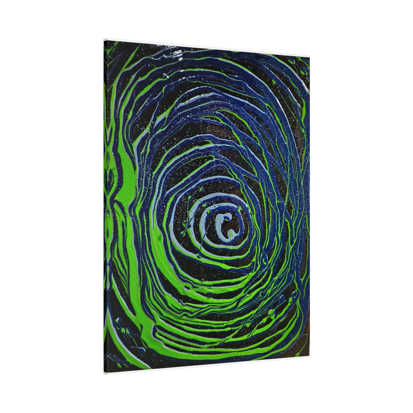 Abstract Green Swirl Matte Canvas Art — Stretched 1.25" Wall Décor