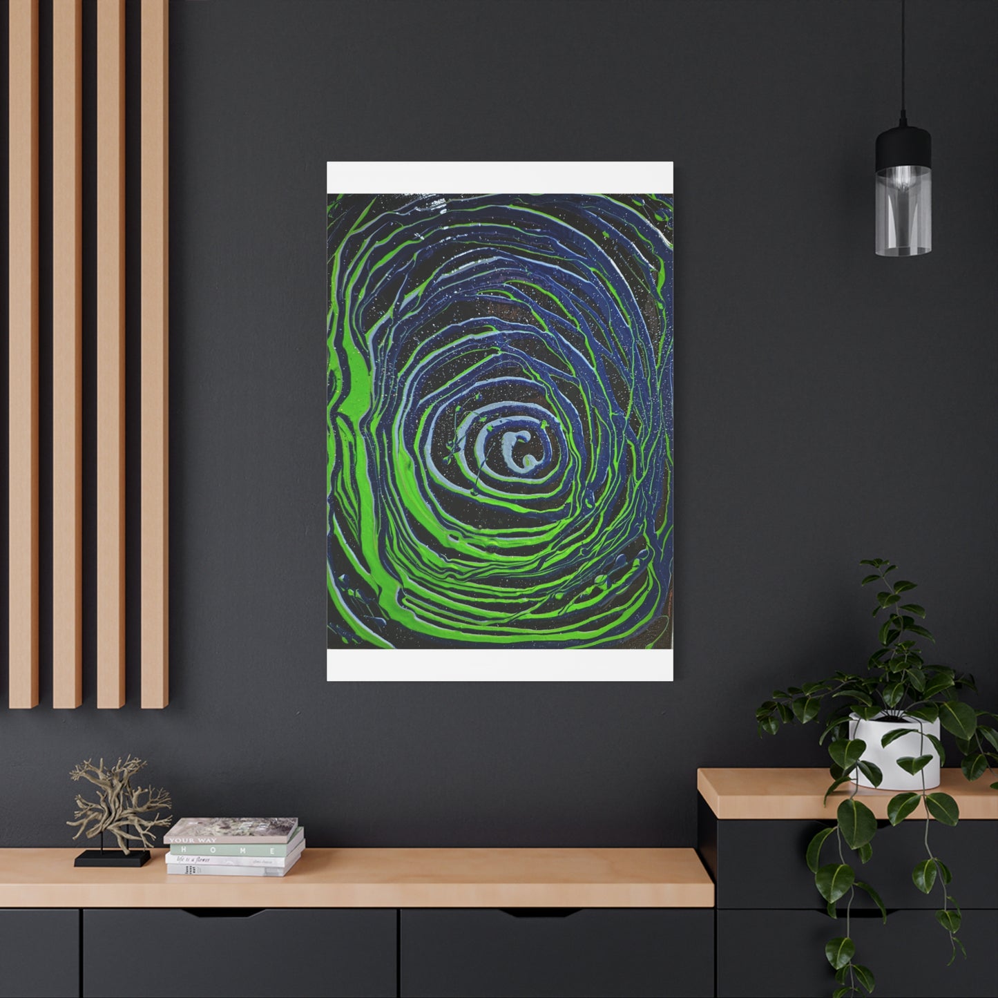 Abstract Green Swirl Matte Canvas Art — Stretched 1.25" Wall Décor