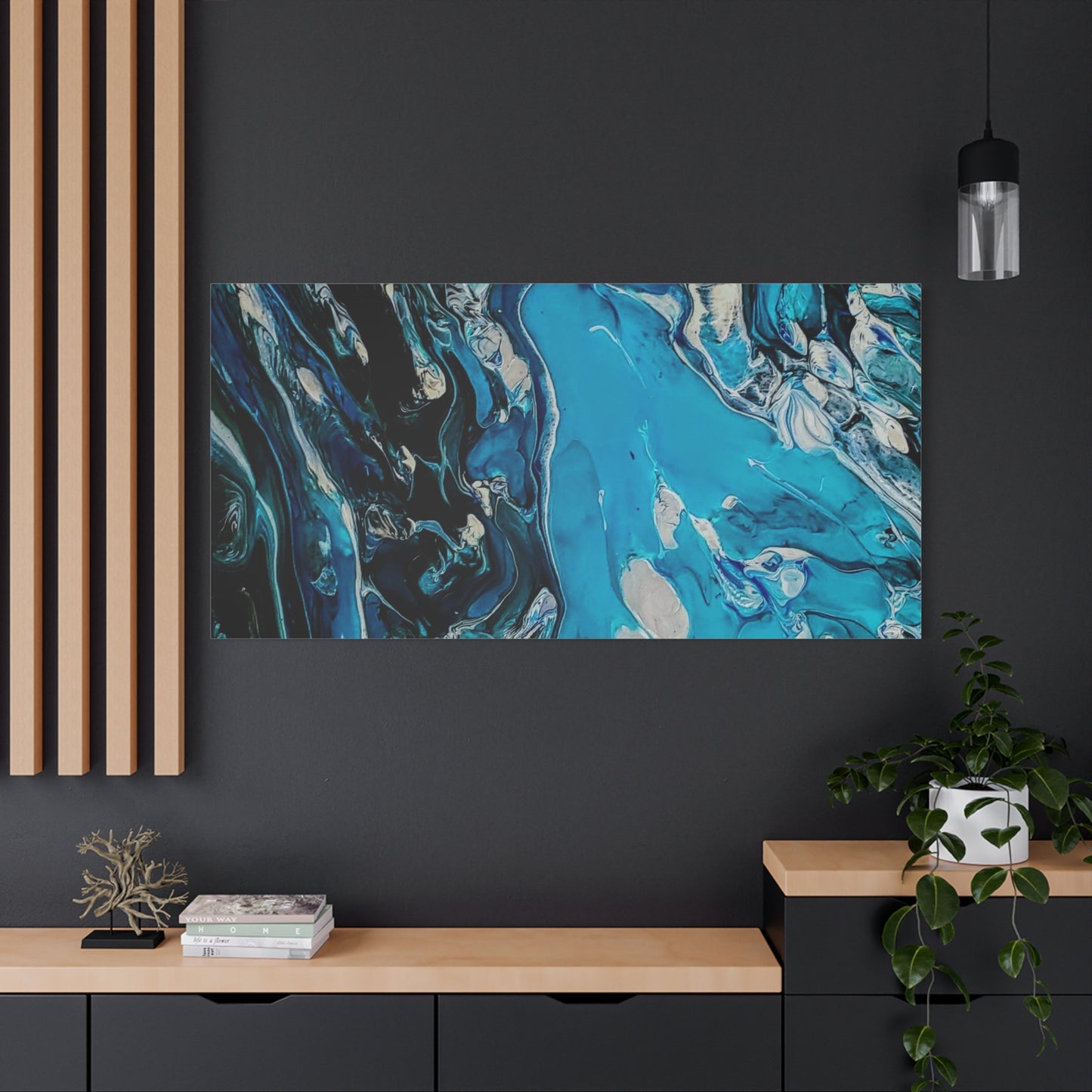 Blue Ocean Abstract Matte Canvas Print — Stretched Wall Art