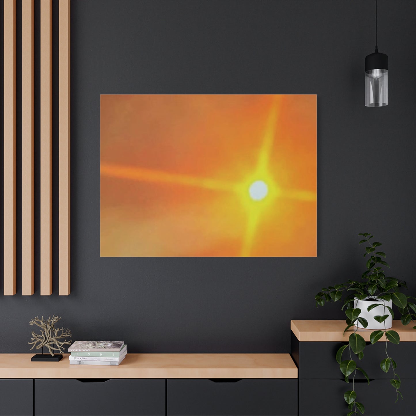 Sunburst Sunset Canvas Print — Warm Abstract Wall Art