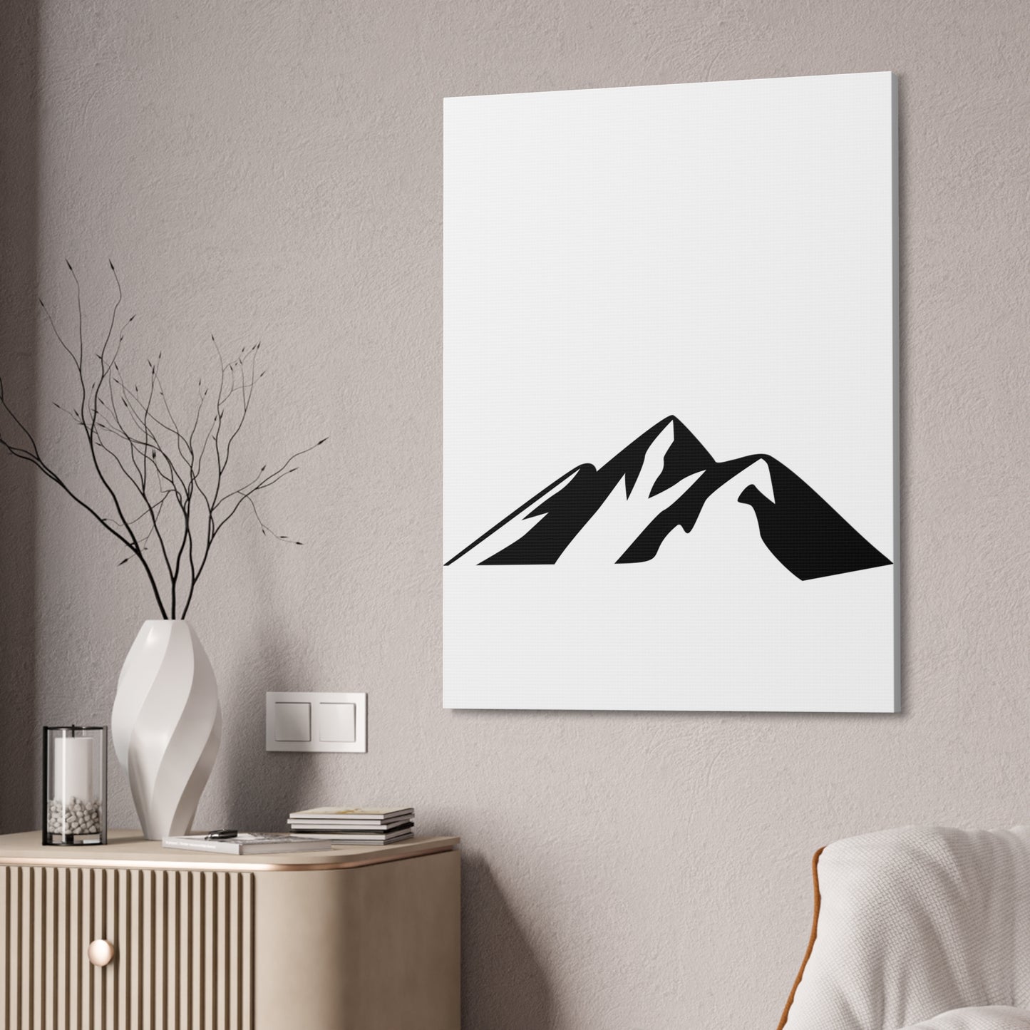 mountains002 - Mountain Silhouette Canvas Art