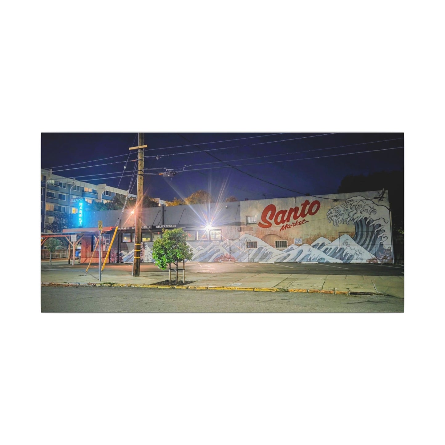 Santo Market Mural (7th&taylor)— Nighttime Urban Wall Art