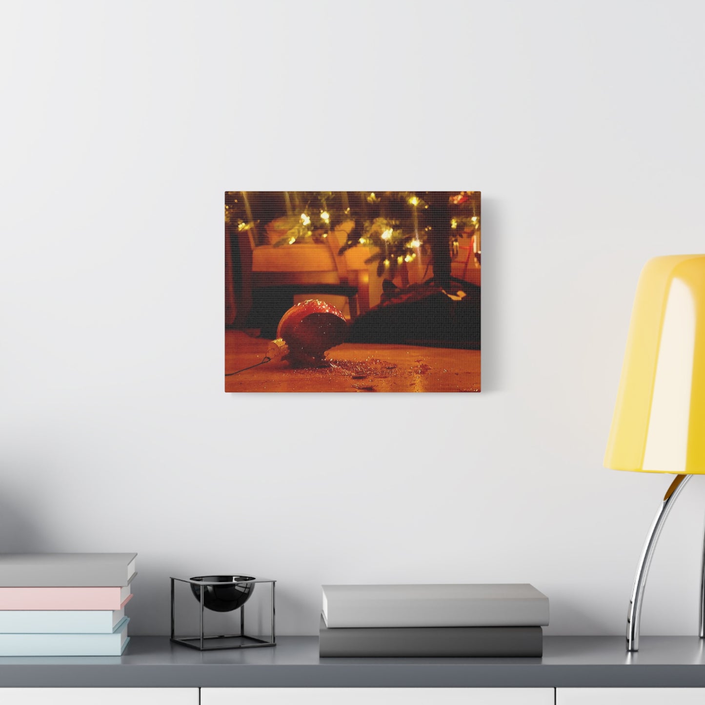 Christmas Tree Ornament Photo Canvas – Cozy Holiday Still Life Wall Art