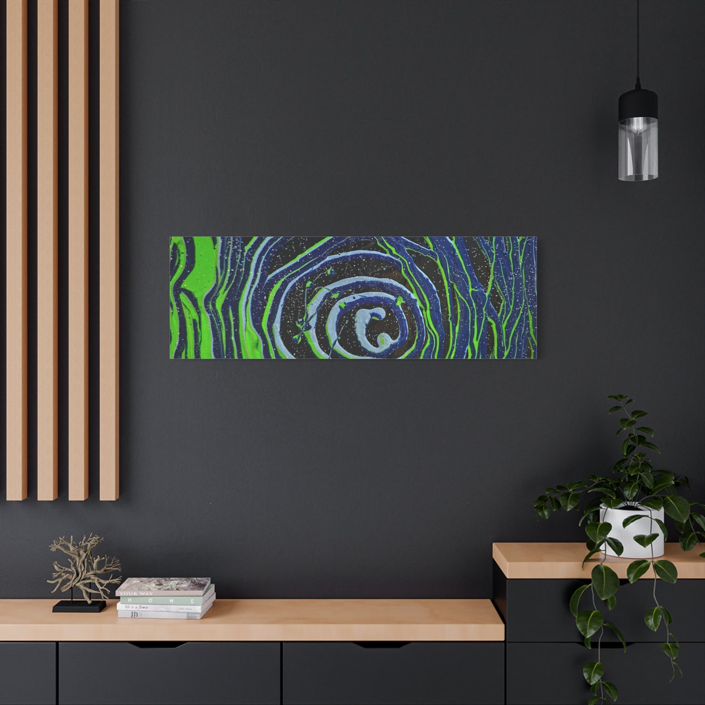 Abstract Green Swirl Matte Canvas Art — Stretched 1.25" Wall Décor