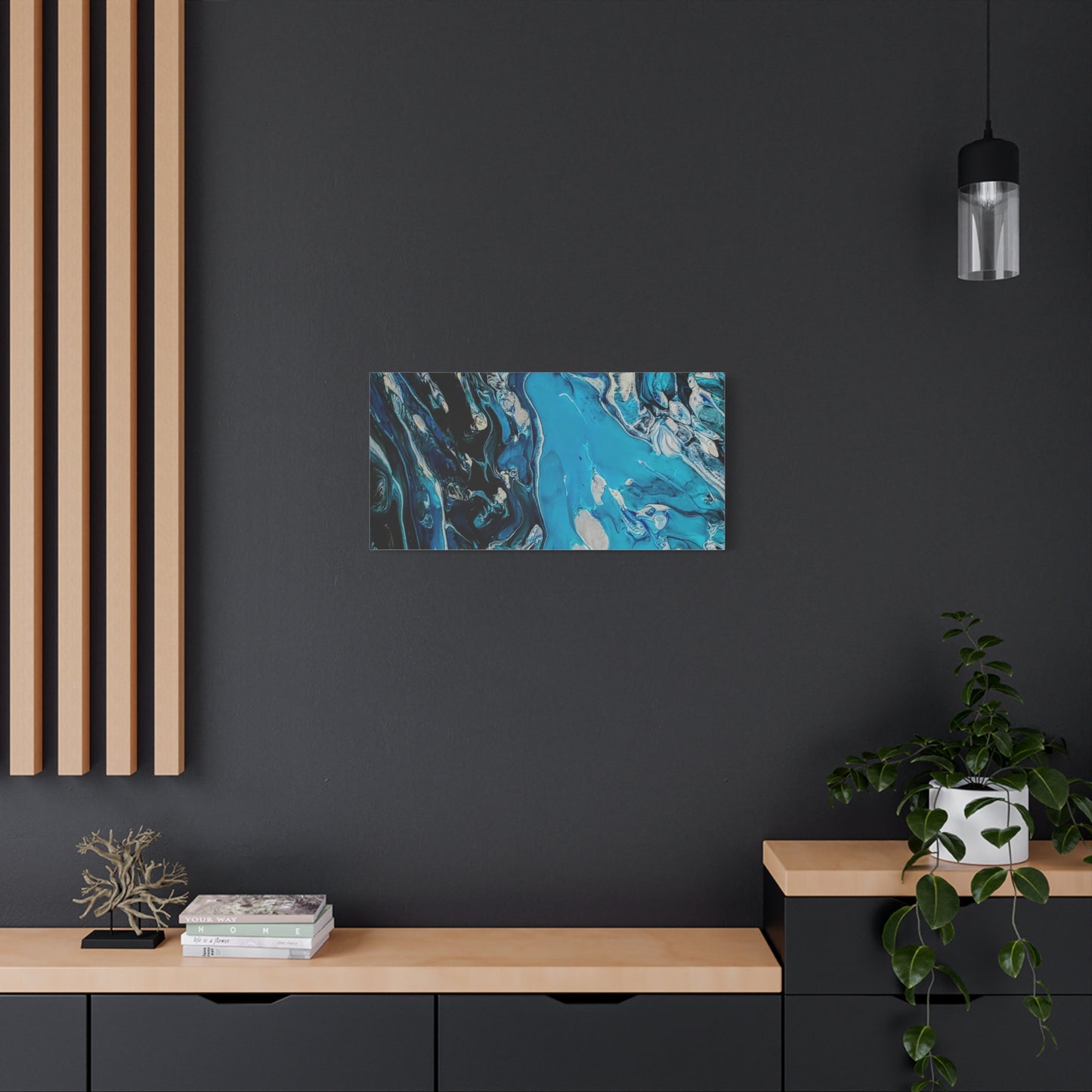 Blue Ocean Abstract Matte Canvas Print — Stretched Wall Art