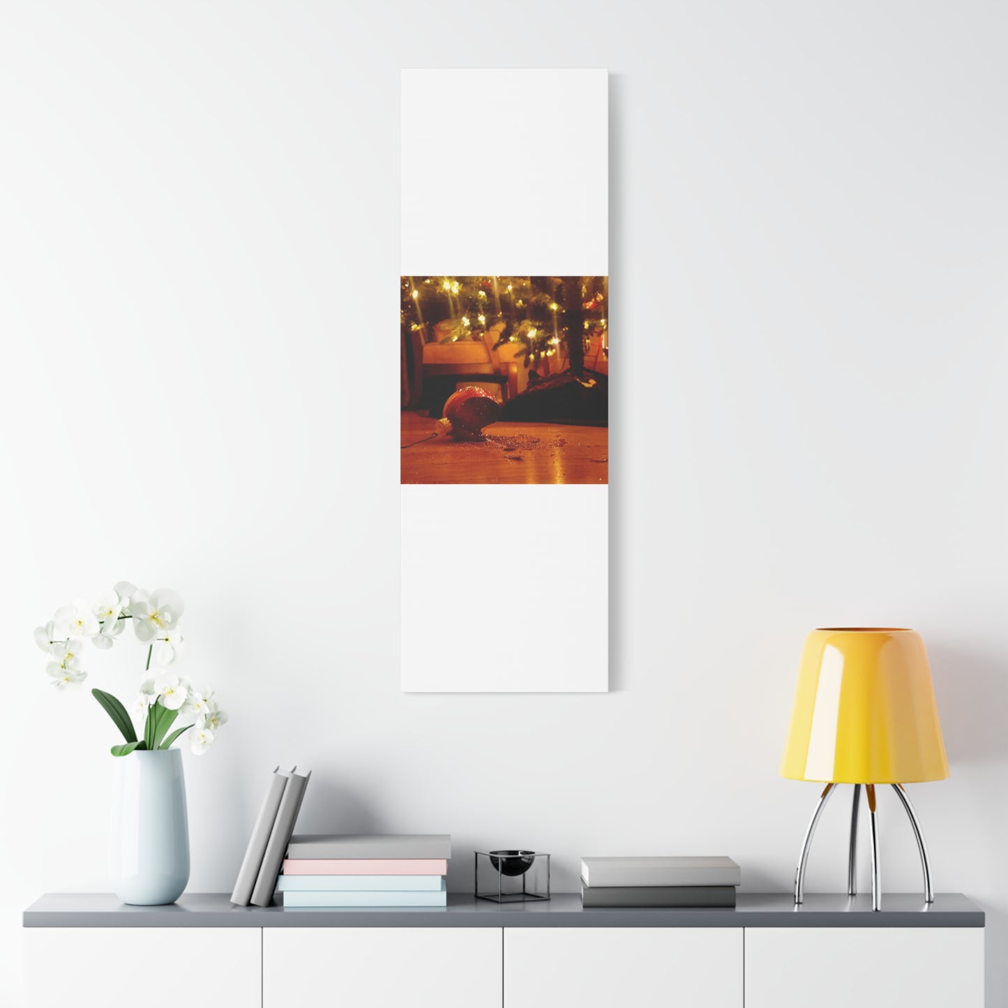 Christmas Tree Ornament Photo Canvas – Cozy Holiday Still Life Wall Art