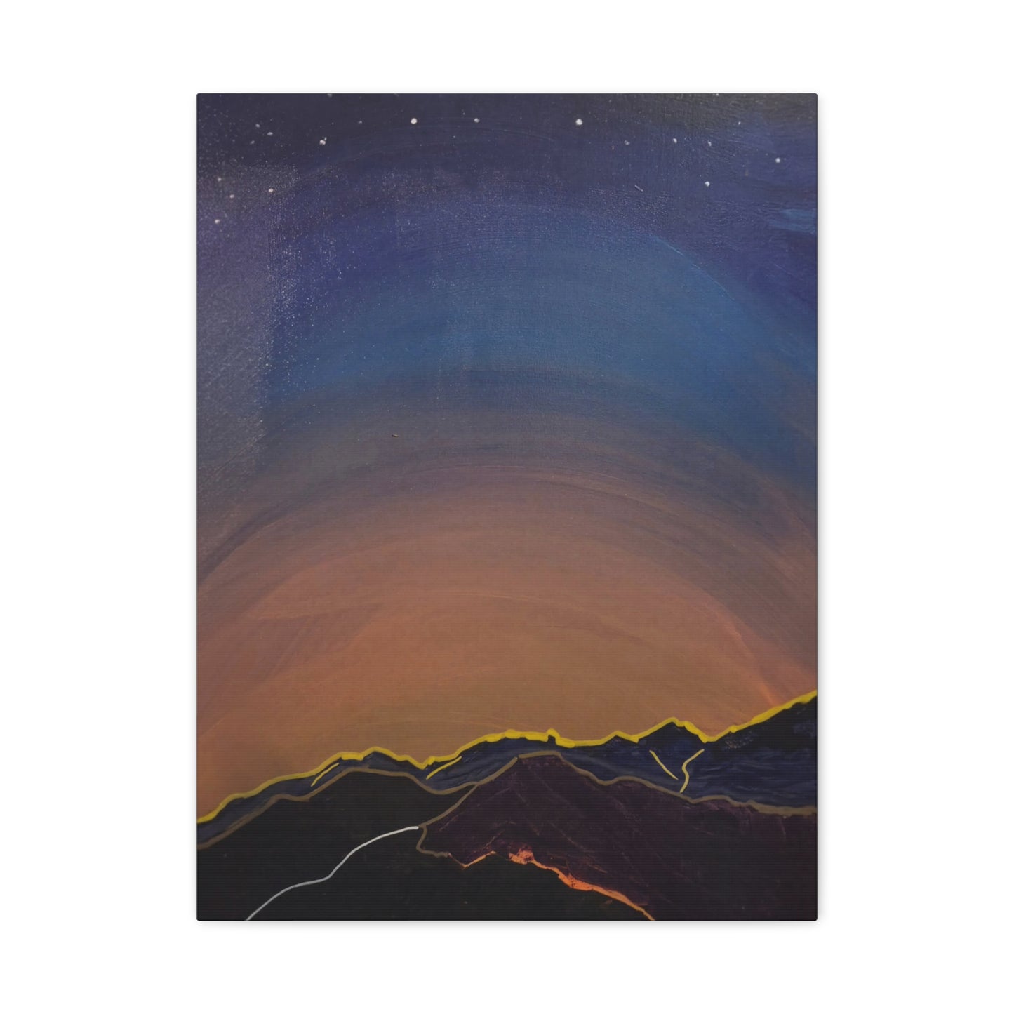 Sunset Mountain Canvas Wall Art - first light — Matte Stretched Landscape Print