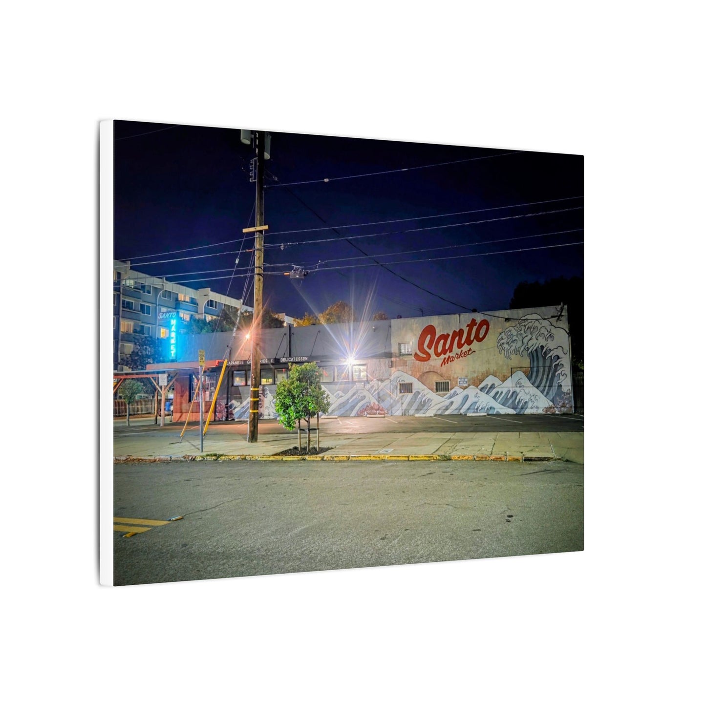 Santo Market Mural (7th&taylor)— Nighttime Urban Wall Art