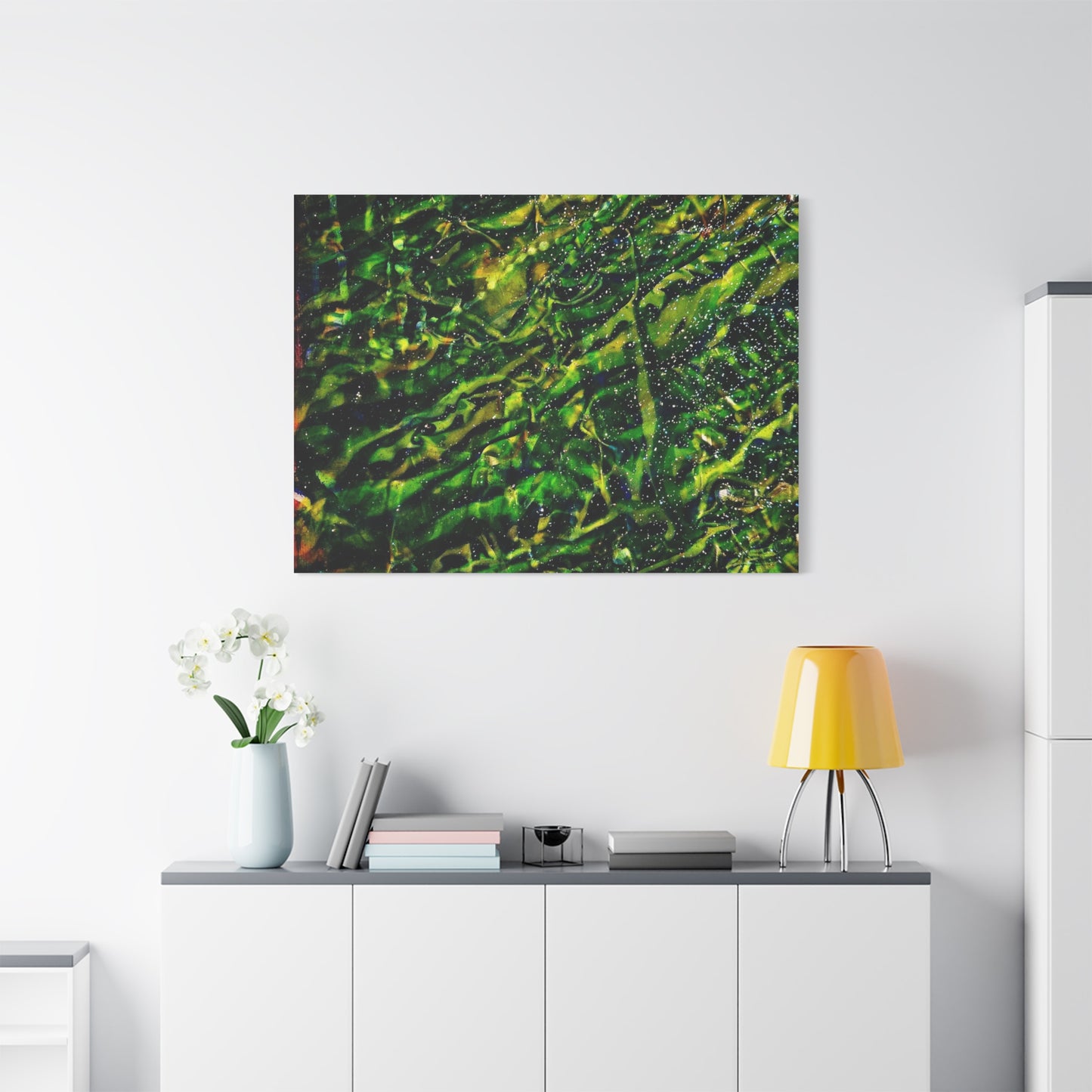 Confessions - Abstract Green Texture Canvas - Matte Stretched Wall Art