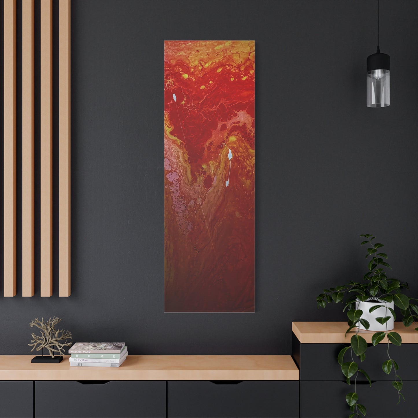 Abstract Red Fluid Art Canvas Print — Matte Stretched Wall Art