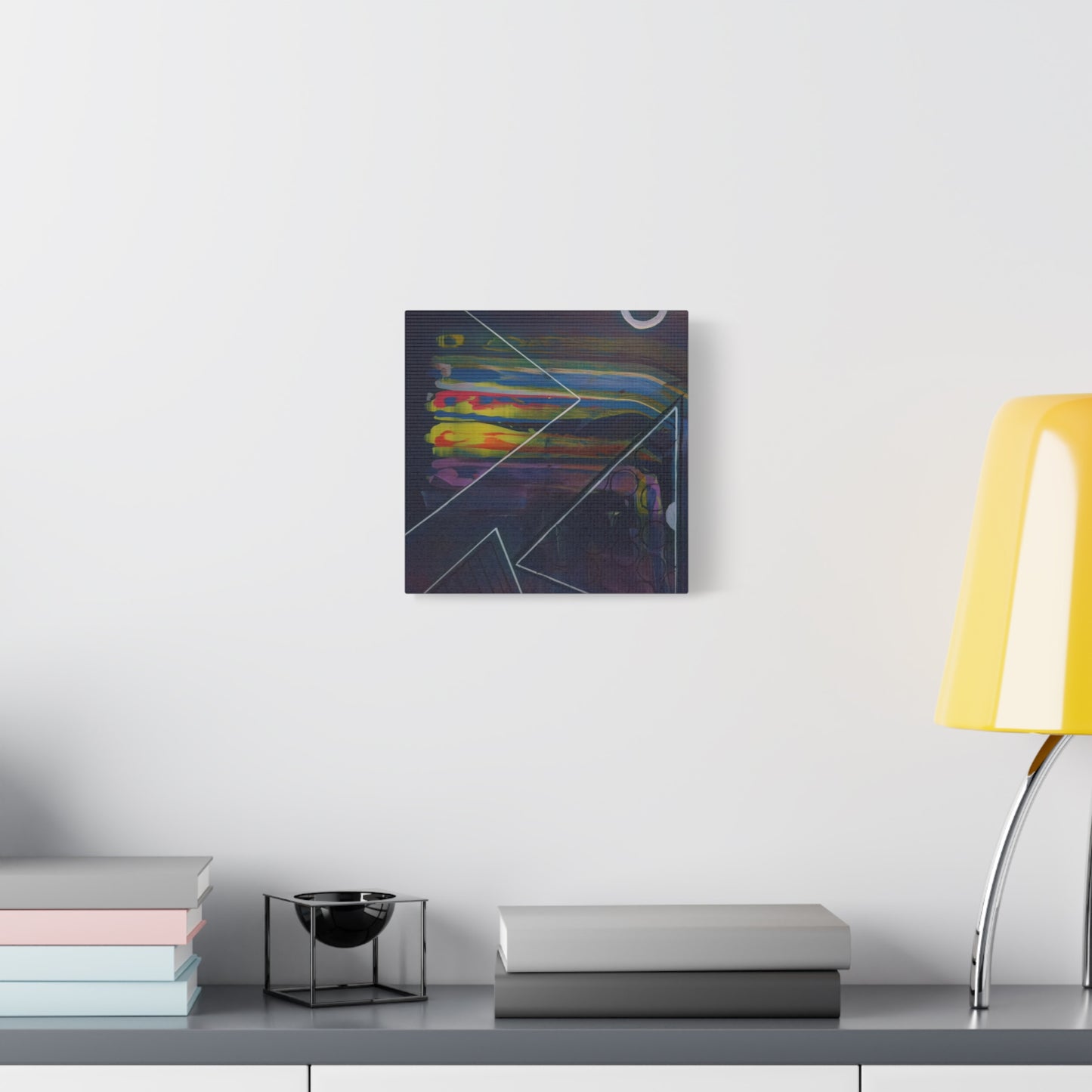 Abstract Geometric Canvas Art - 2025 astronomy – Colorful Drip Triangle Stretched Canvas