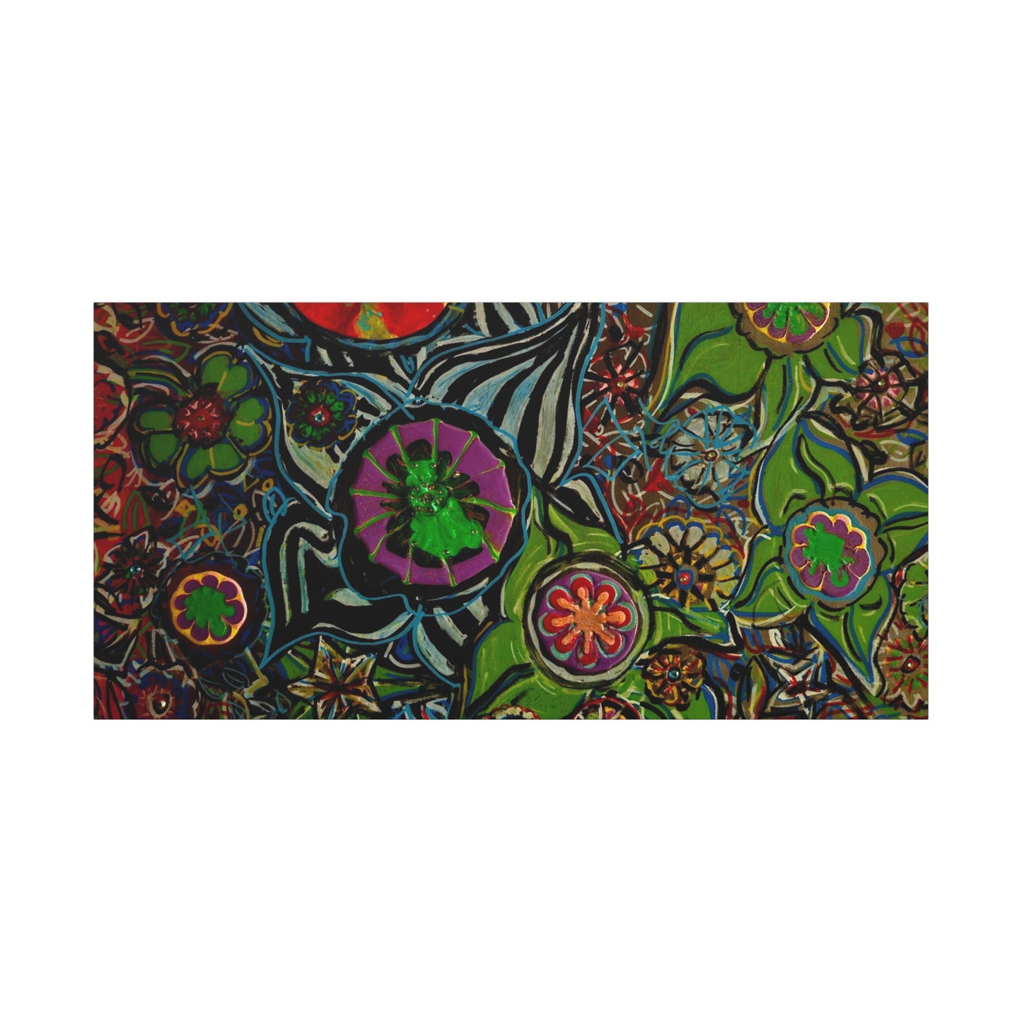 Urban_gardening-03 - Psychedelic Floral Canvas Print — Vibrant Abstract Garden Wall Art