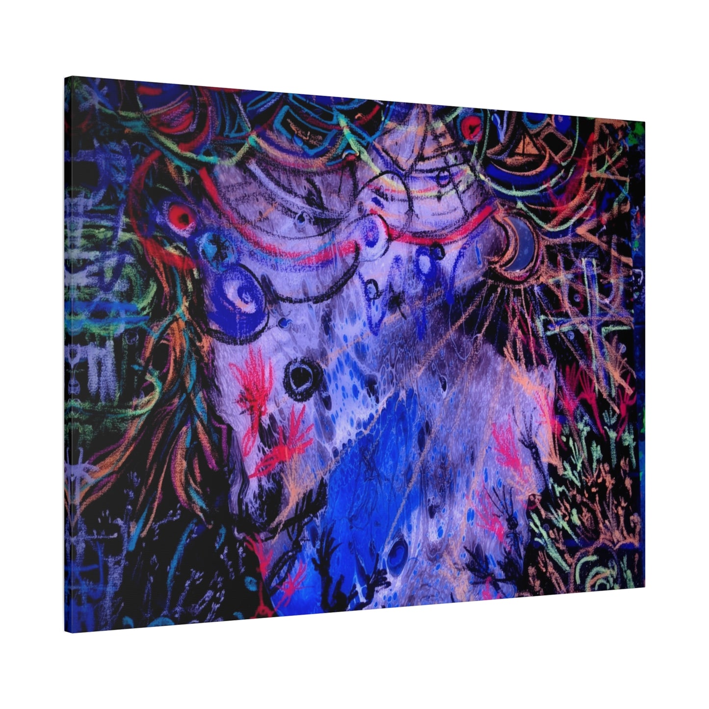 soul_extractions - Abstract Neon Canvas Art - Vibrant Psychedelic Wall Decor