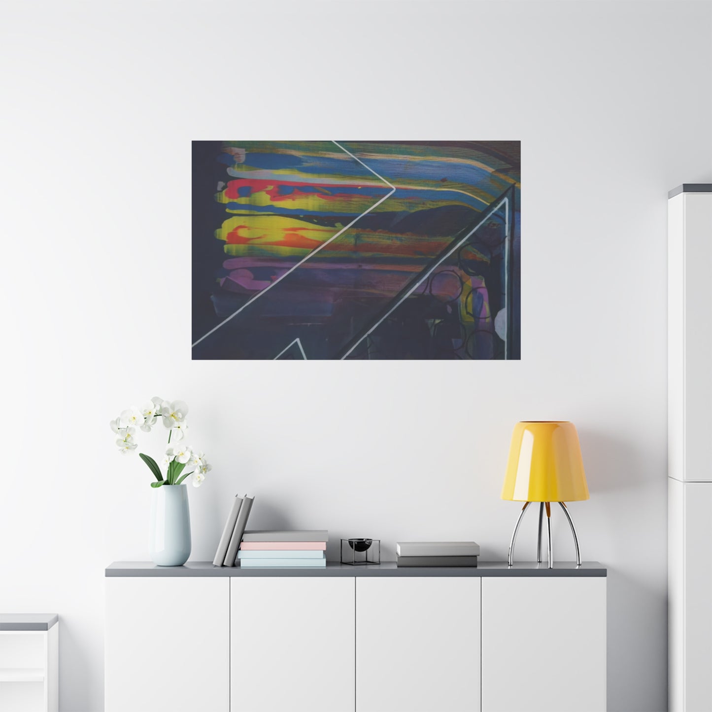 Abstract Geometric Canvas Art - 2025 astronomy – Colorful Drip Triangle Stretched Canvas