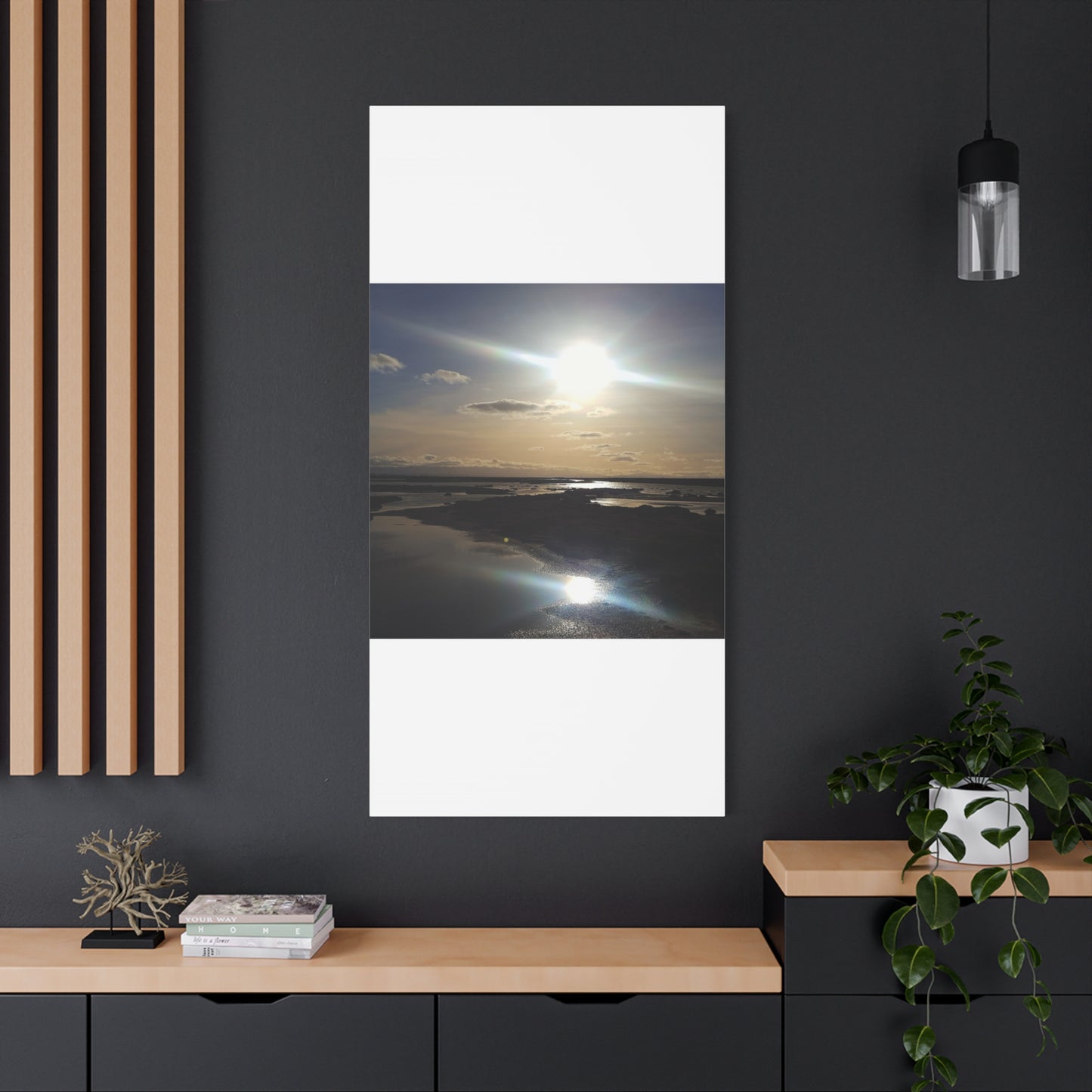 Sunlit Coastal Reflection (don edwards preserve)Canvas Print — Matte Stretched Wall Art