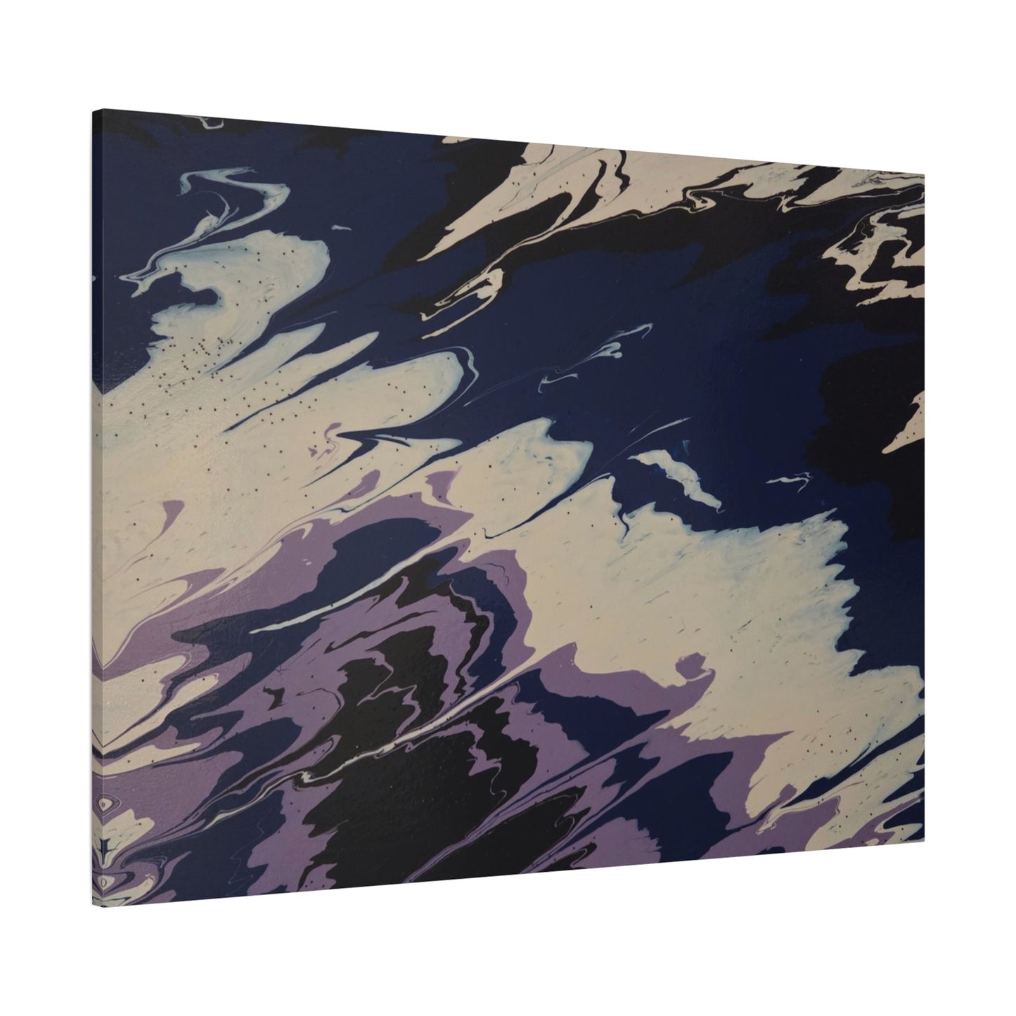 Abstract Navy & Lavender Wave Matte Stretched Canvas (1.25")