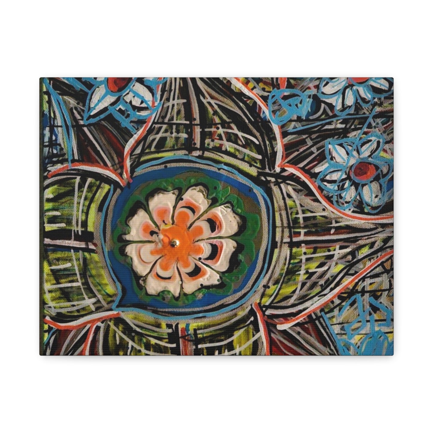 urban_gardening_02 - Abstract Floral Mandala Matte Canvas Print (Stretched 1.25")