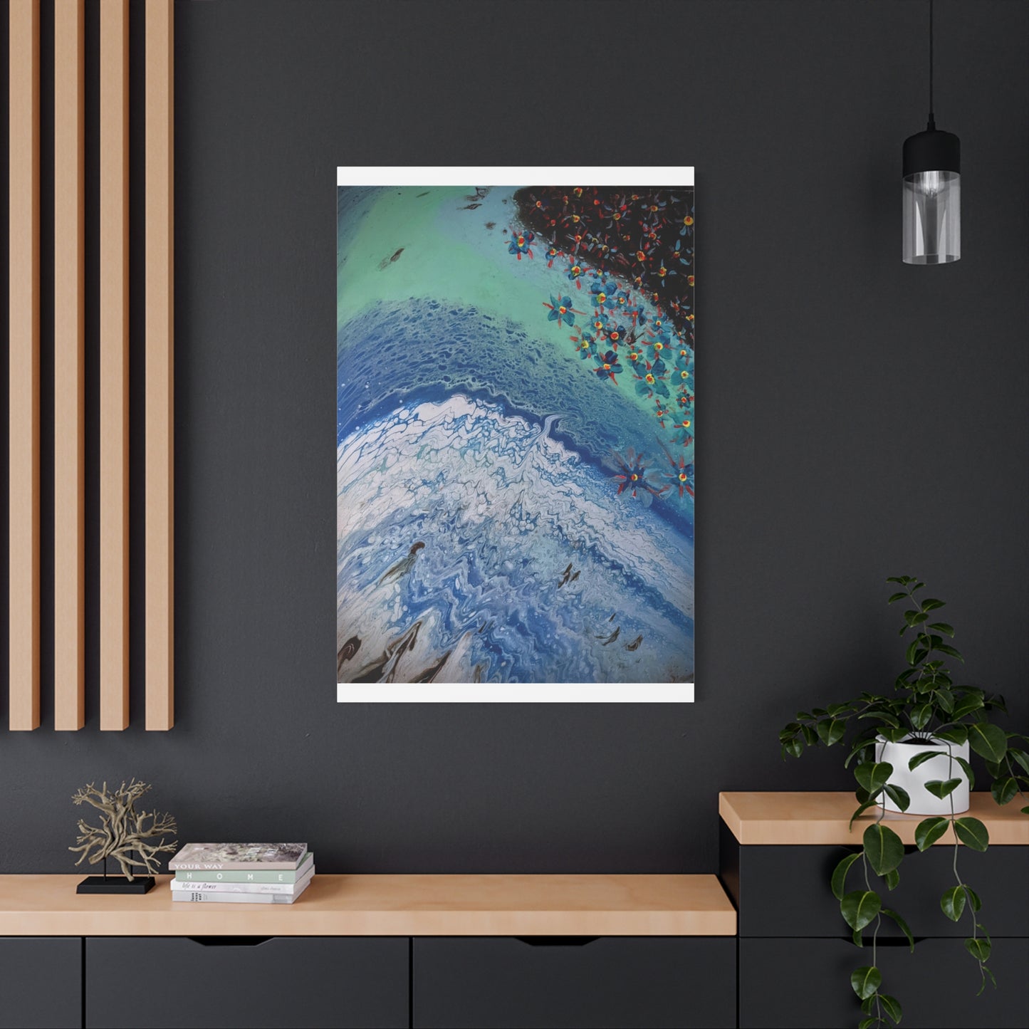 floetrol&flowers - Abstract Matte Canvas Print — Floral Accents Stretched Wall Art
