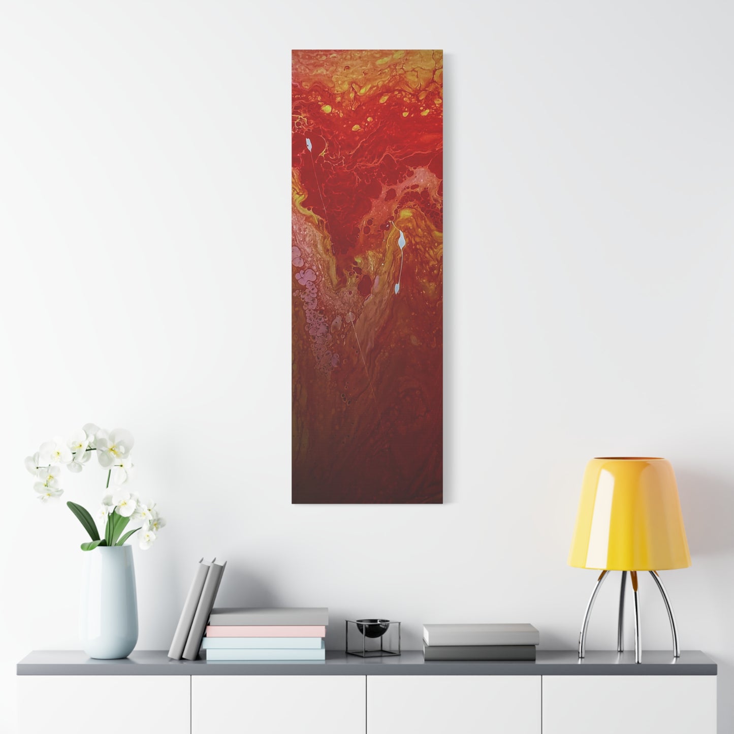 Abstract Red Fluid Art Canvas Print — Matte Stretched Wall Art