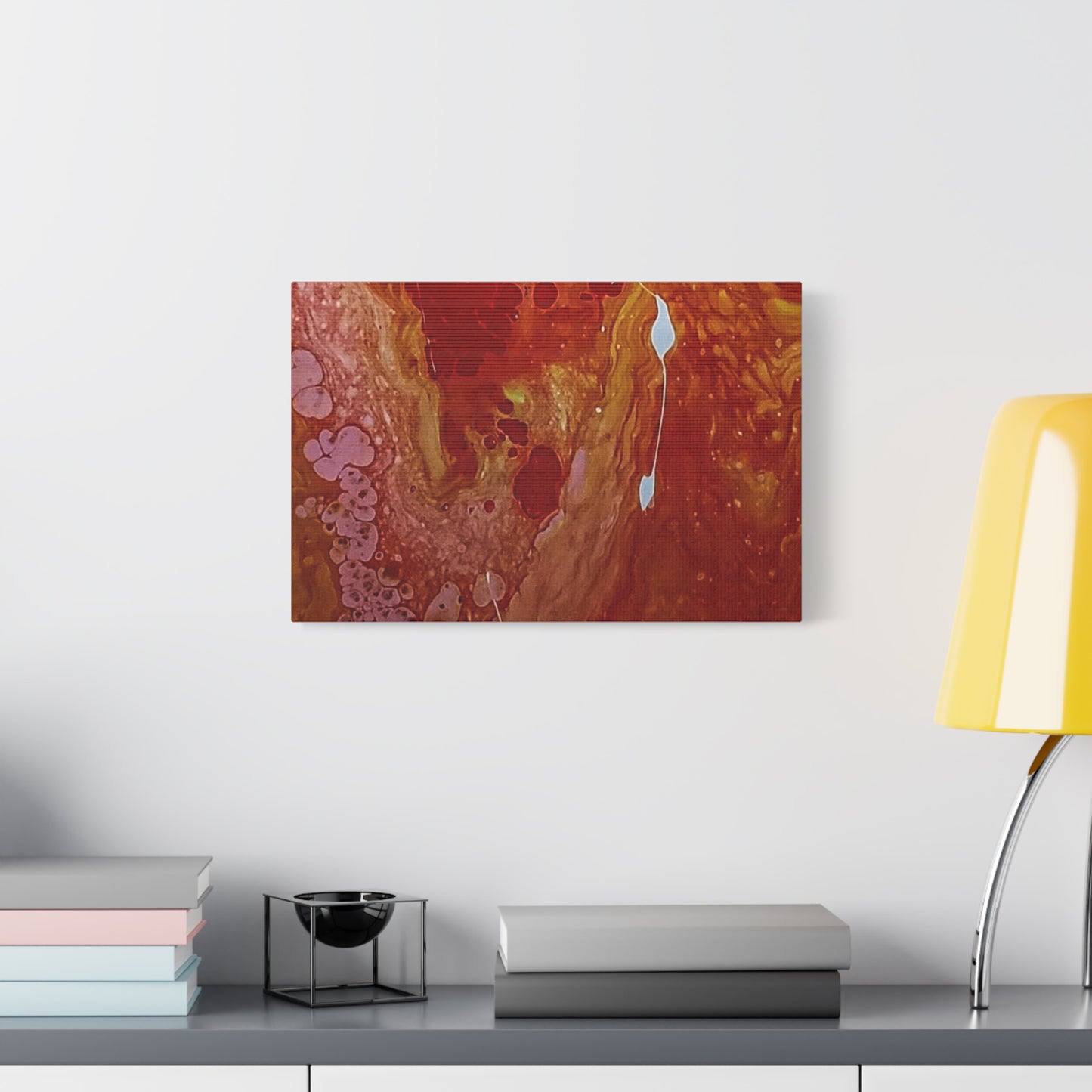 Abstract Red Fluid Art Canvas Print — Matte Stretched Wall Art