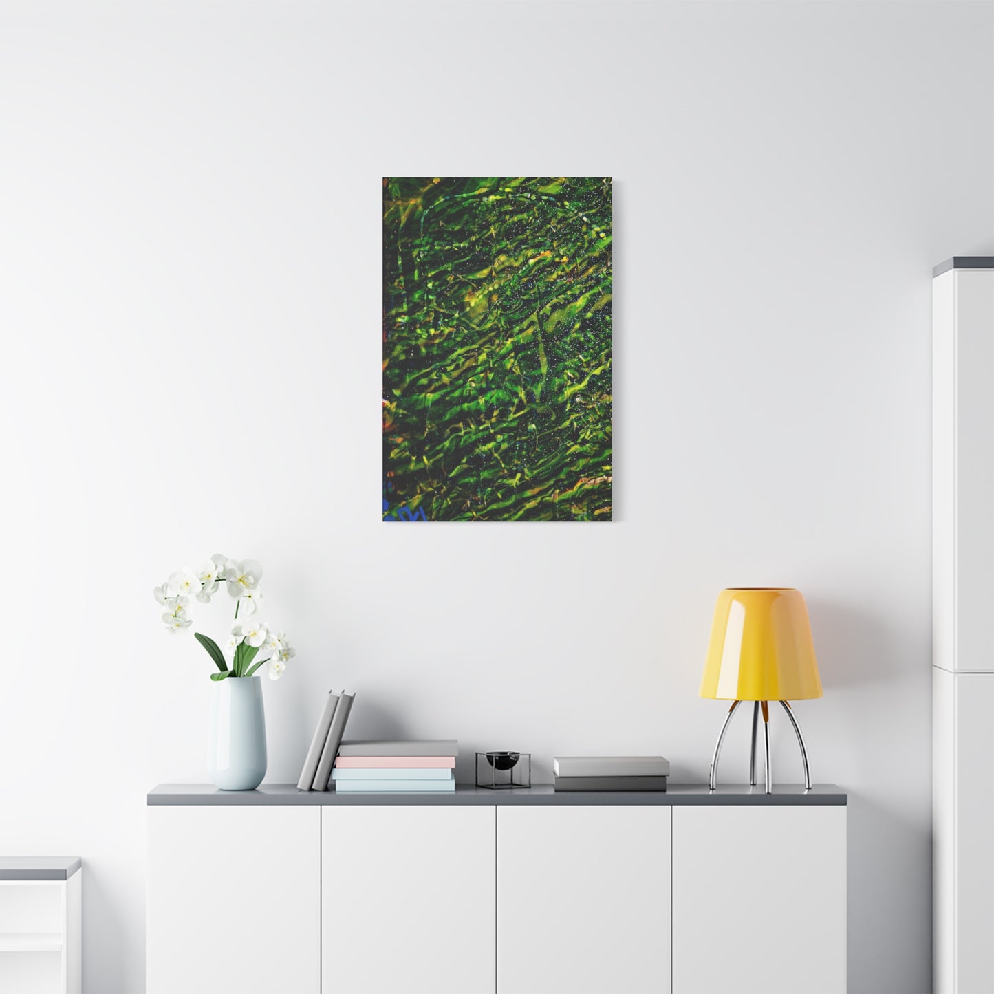 Confessions - Abstract Green Texture Canvas - Matte Stretched Wall Art