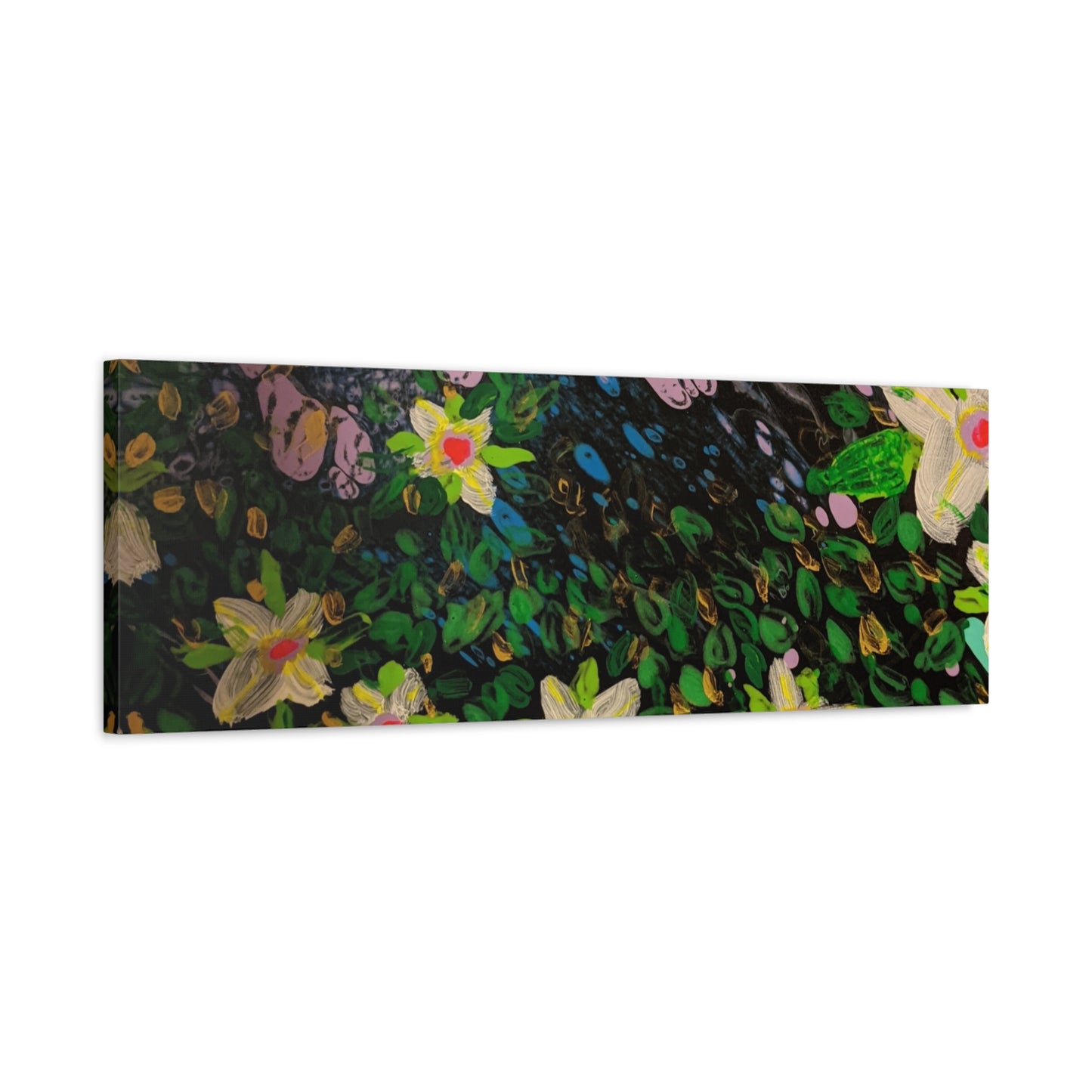 Floetrol&Flowers - Night Pour Garden Matte Canvas Print — Stretched Wall Art