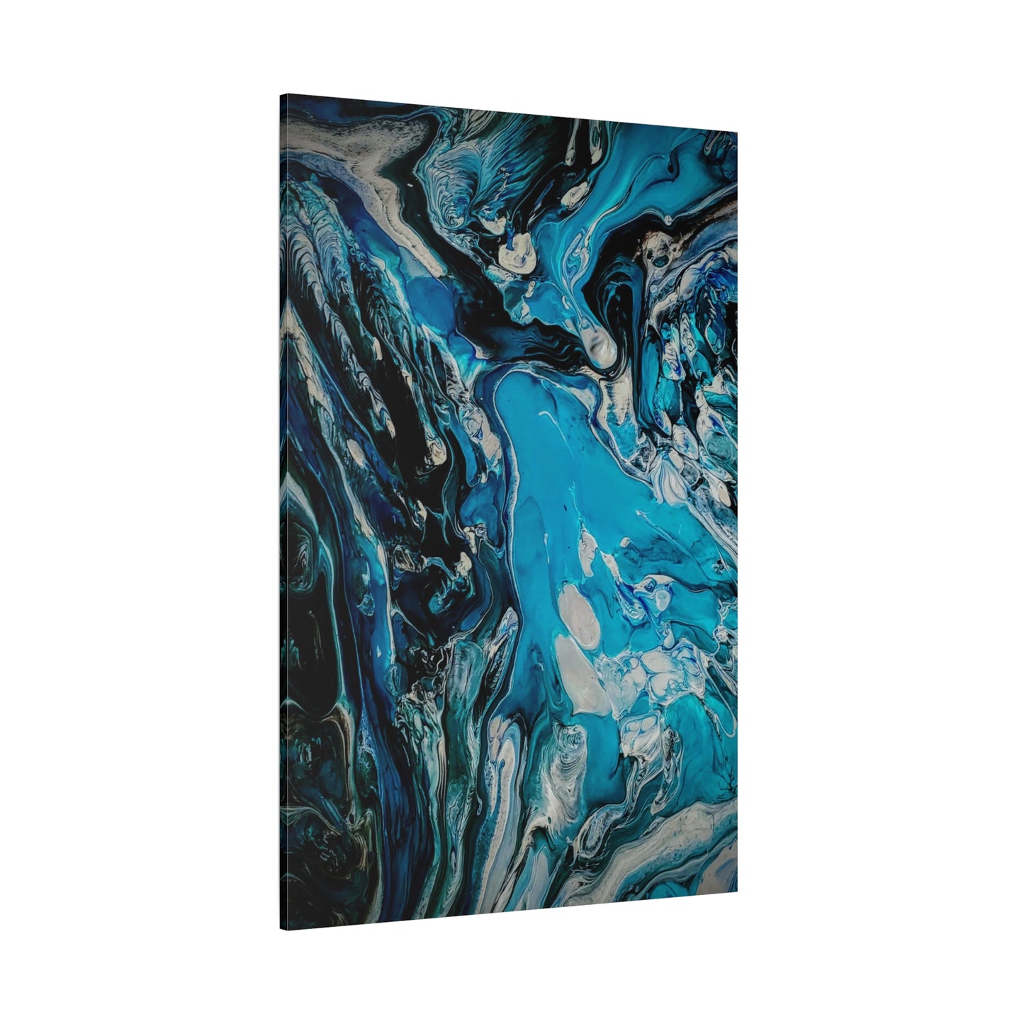 Blue Ocean Abstract Matte Canvas Print — Stretched Wall Art