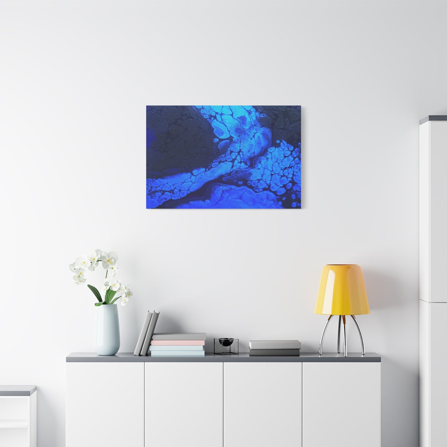 Abstract Blue Ocean Canvas Print — Matte Stretched Wall Art