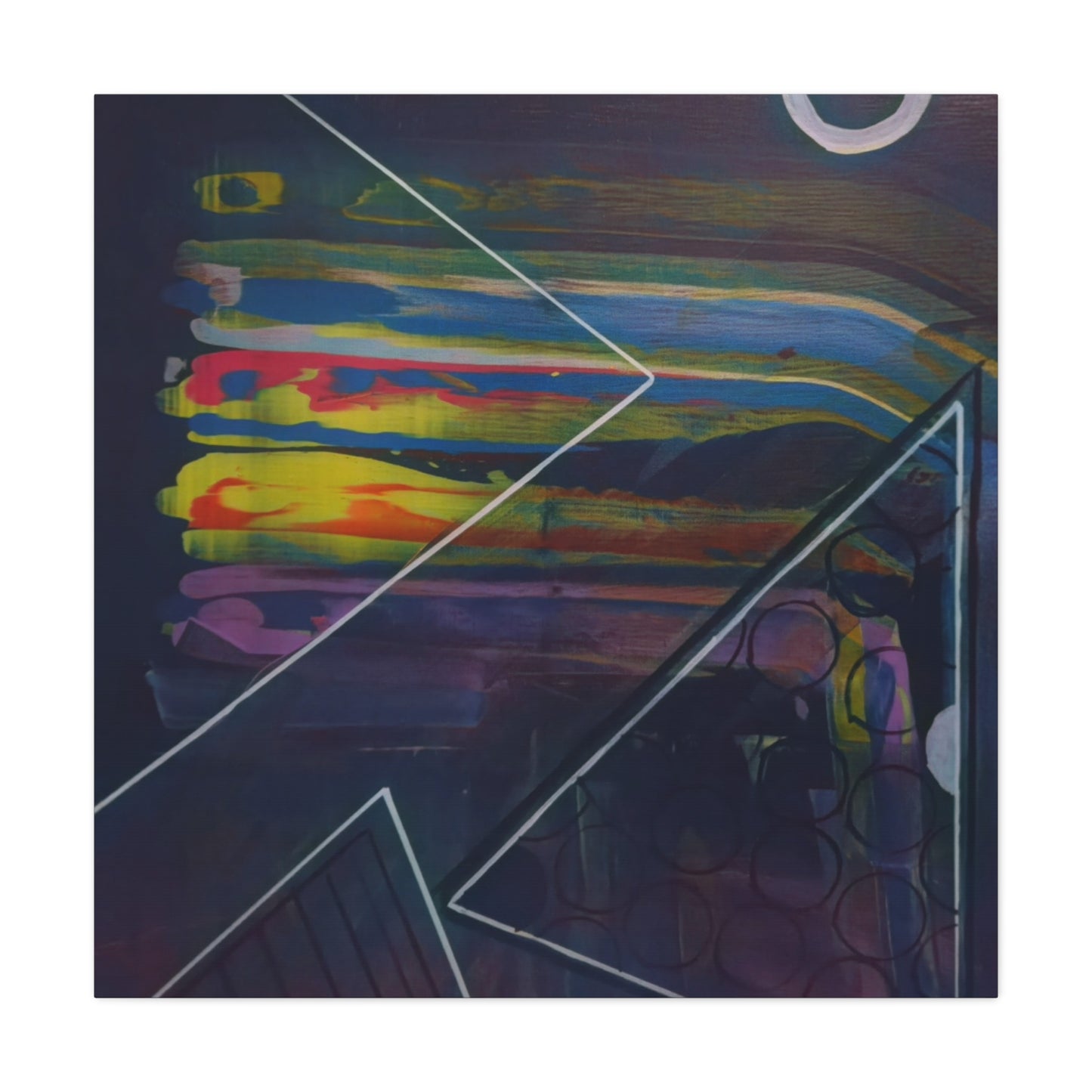 Abstract Geometric Canvas Art - 2025 astronomy – Colorful Drip Triangle Stretched Canvas