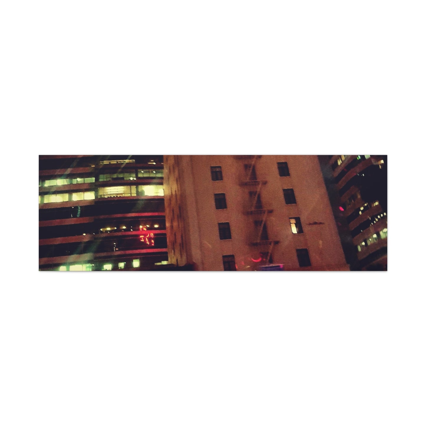 Hotel DeAnza - City Nightscape Canvas Print — Urban Street Art Building Matte Stretched 1.25"