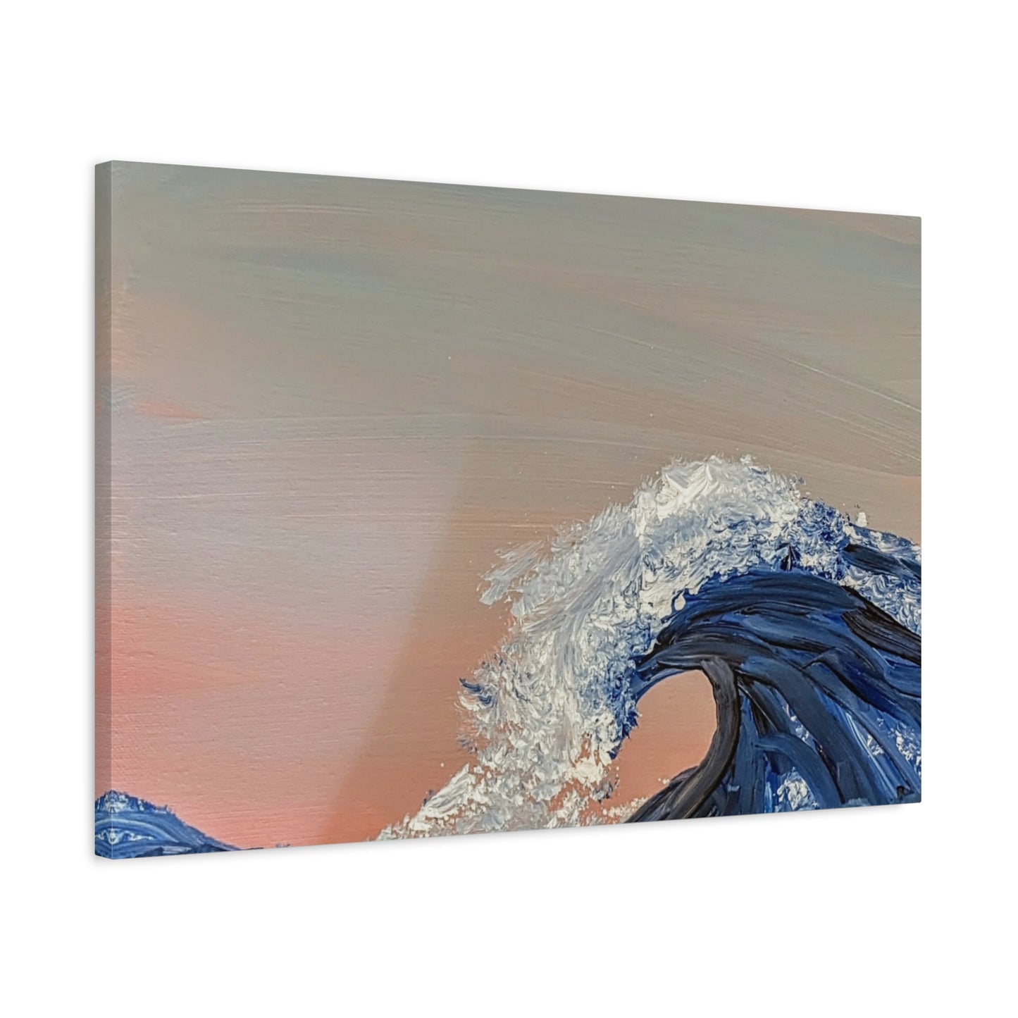California_Coast - Ocean Wave Canvas Art — Blue Wave Seascape Matte Stretched Canvas