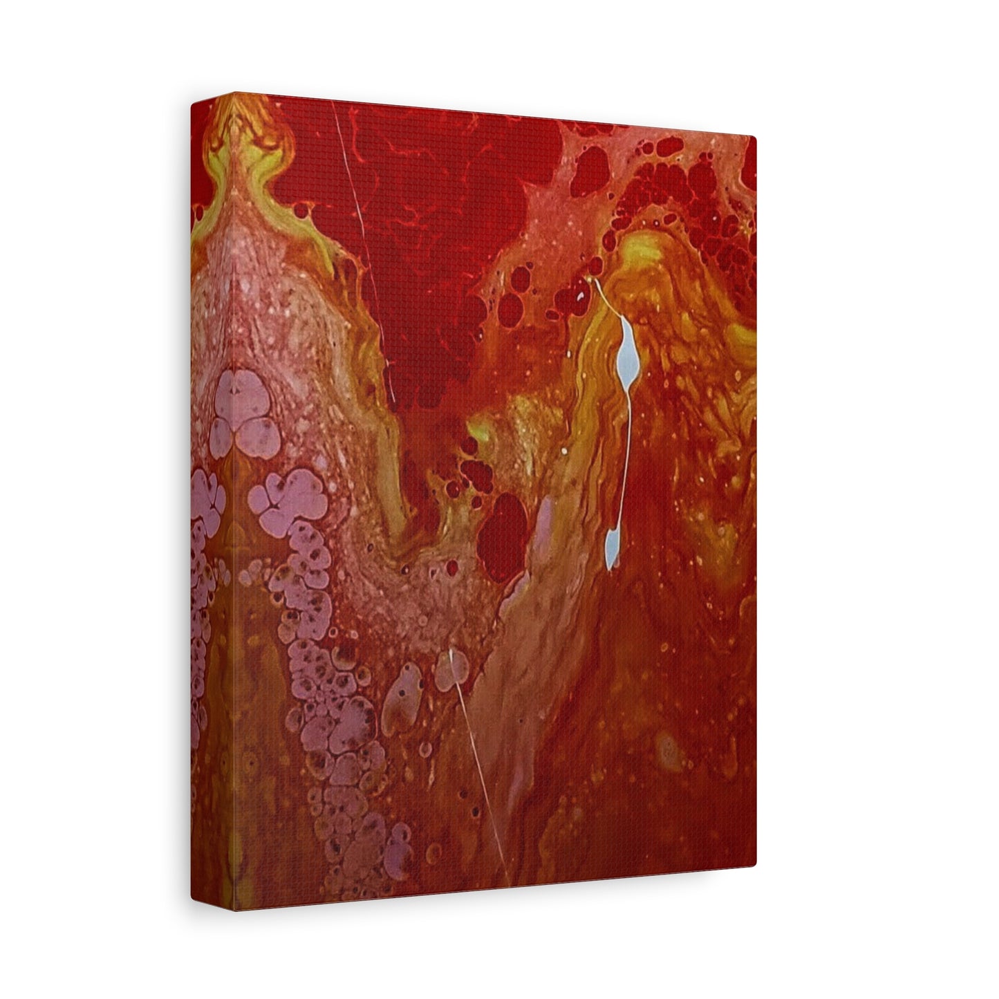 Abstract Red Fluid Art Canvas Print — Matte Stretched Wall Art