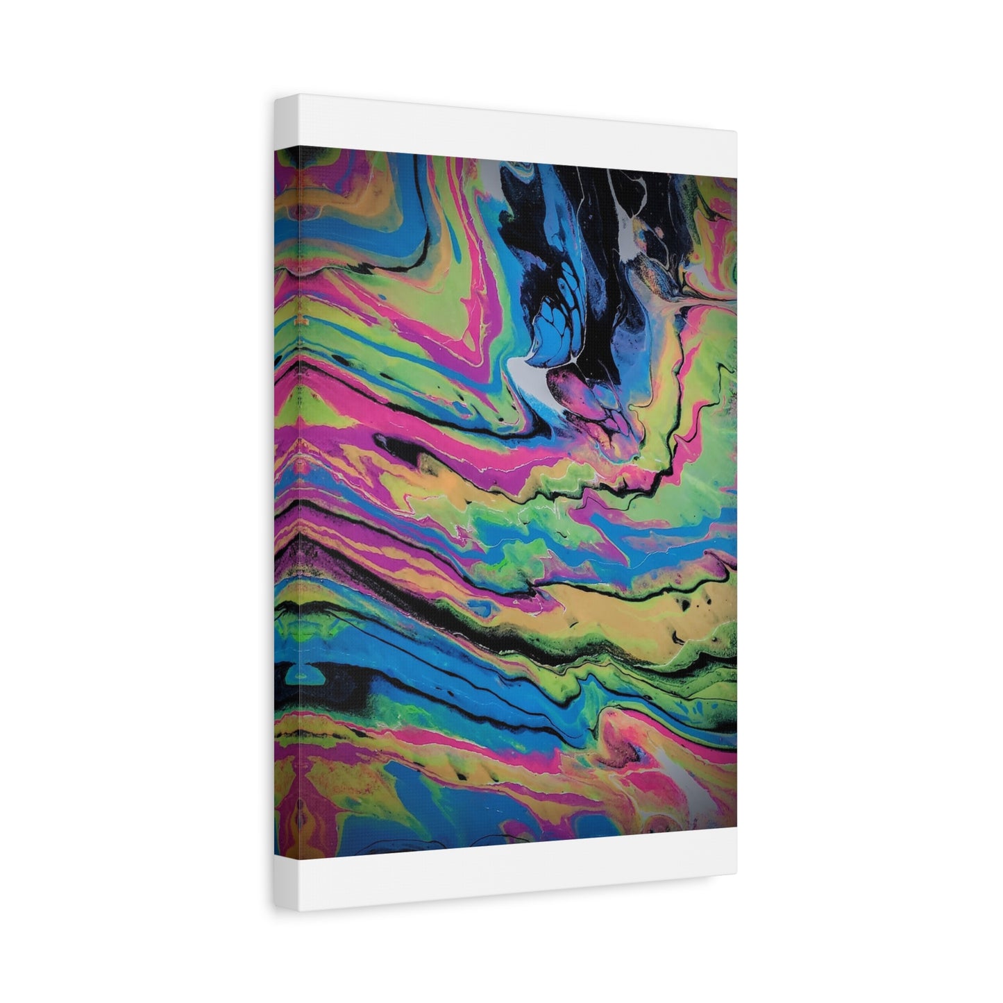 Abstract Neon Fluid Art Canvas Print — Vibrant Psychedelic Wall Decor