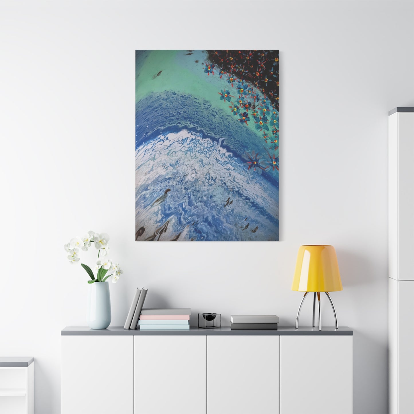 floetrol&flowers - Abstract Matte Canvas Print — Floral Accents Stretched Wall Art