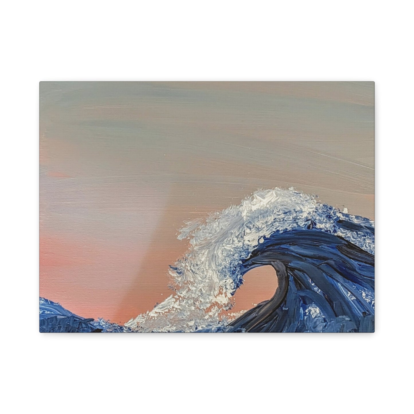 California_Coast - Ocean Wave Canvas Art — Blue Wave Seascape Matte Stretched Canvas