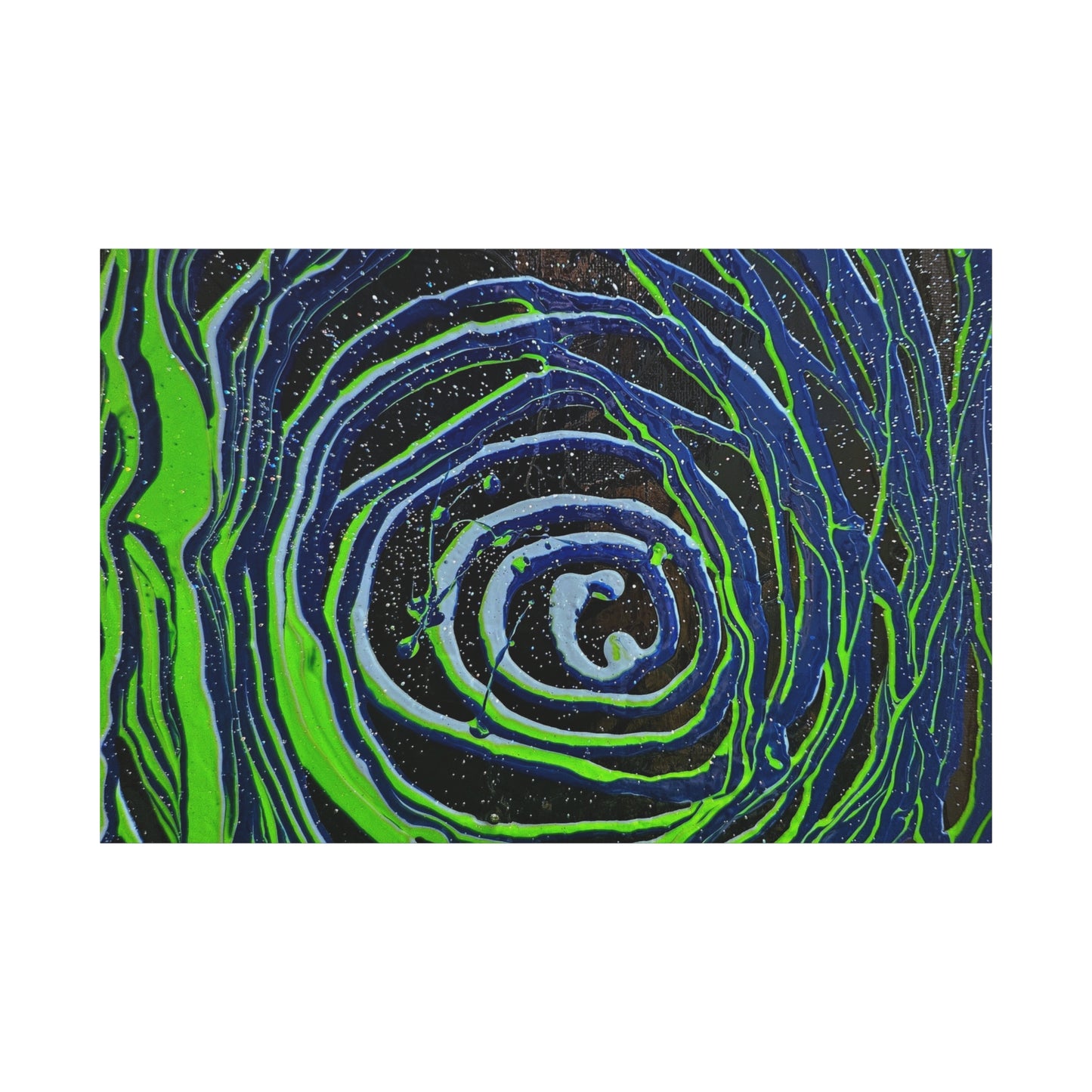 Abstract Green Swirl Matte Canvas Art — Stretched 1.25" Wall Décor